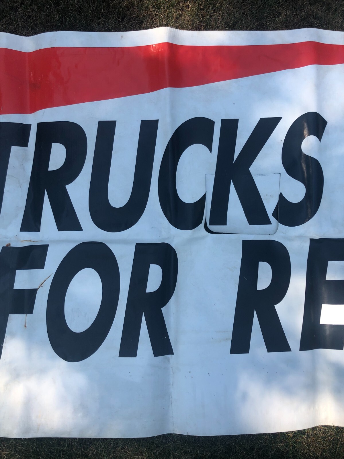 90’s UHAUL Vinyl Advertising Hanging Banner 9′ 9″ x 3′ 5 1/4″ Rectangular Shape
