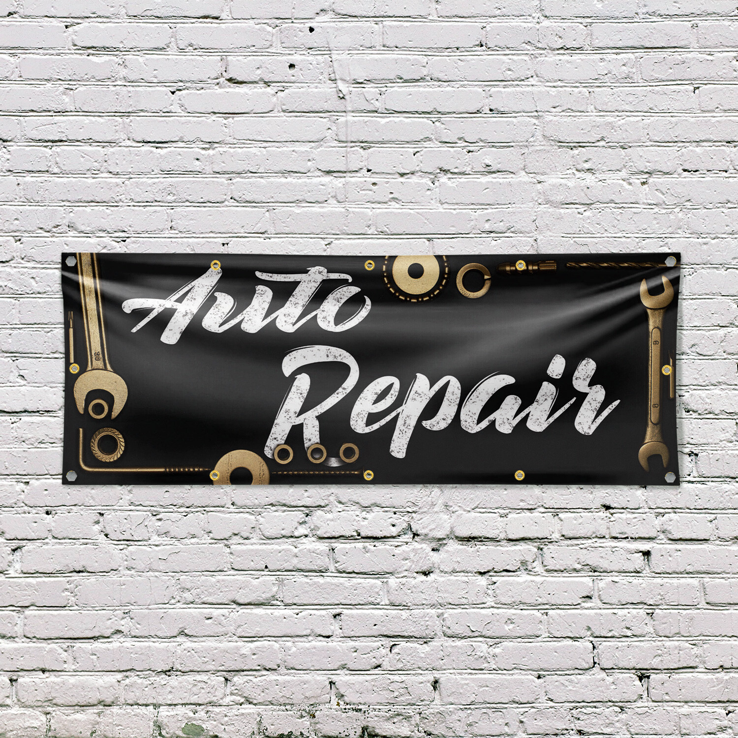 Auto Repair 13 oz Vinyl Banner Sign with Metal Grommets Heavy-Duty Single-Sided