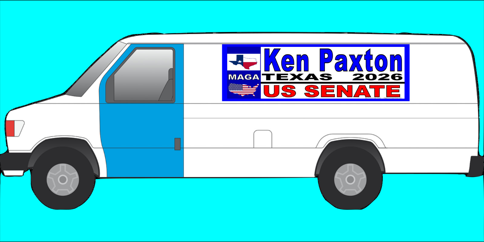 KEN PAXTON US SENATE TEXAS 2026 – MAGNETIC CAR SIGNS -FREE SHIPPING -USA MADE
