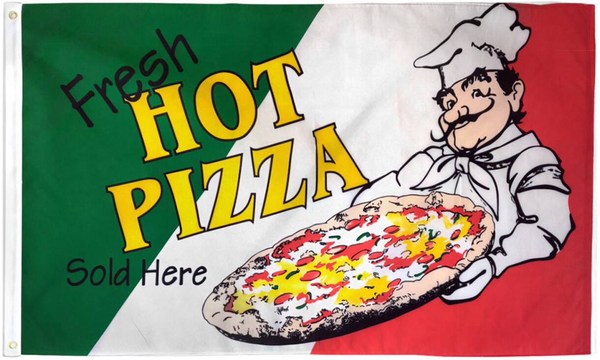 Fresh Hot Pizza Flag 3x5ft Pizza Banner Food Concessions Flag Pizza Sold Here