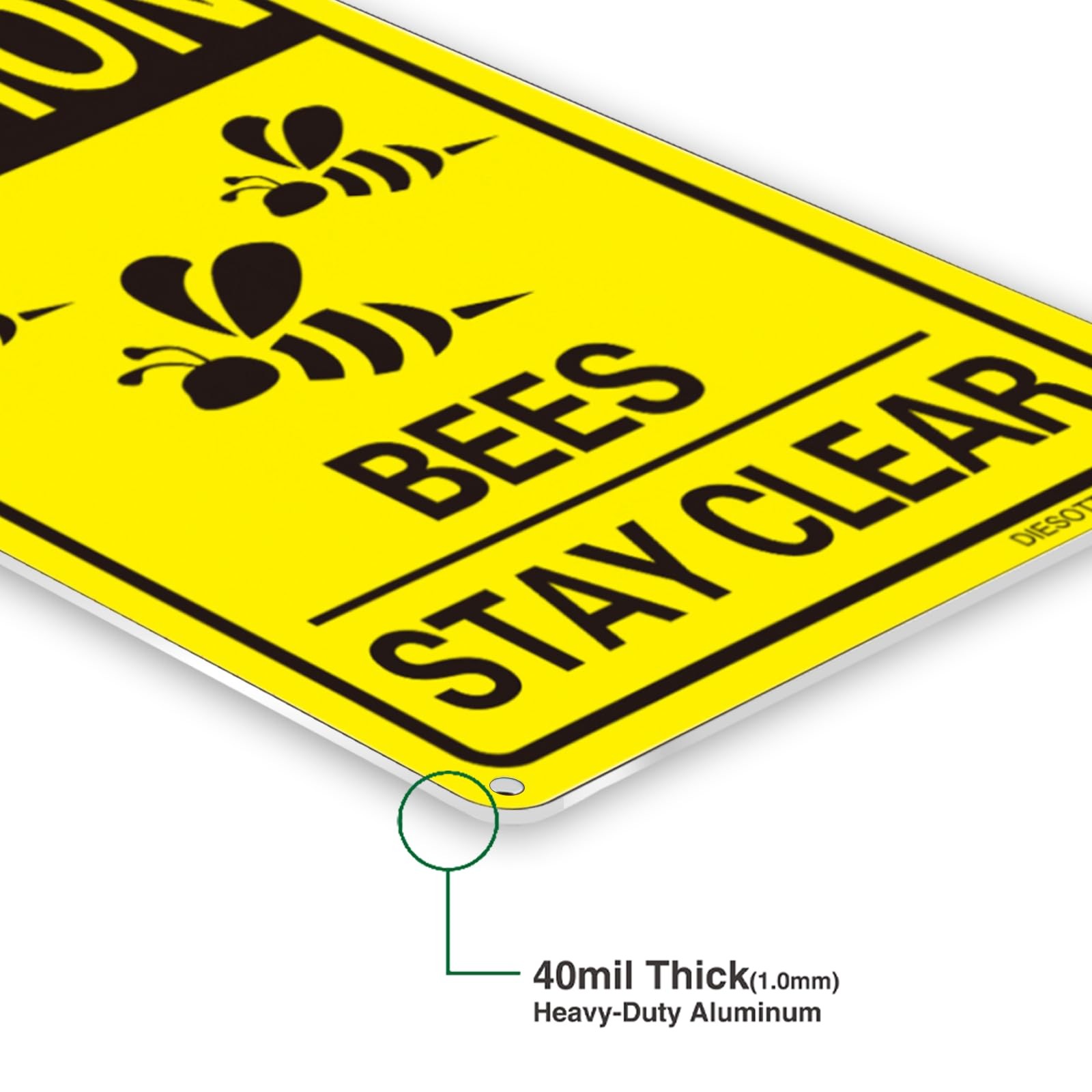 2 Pack Caution- Bees Stay Clear Signs, 10×7 inches Aluminum Sign, Fade Resist…