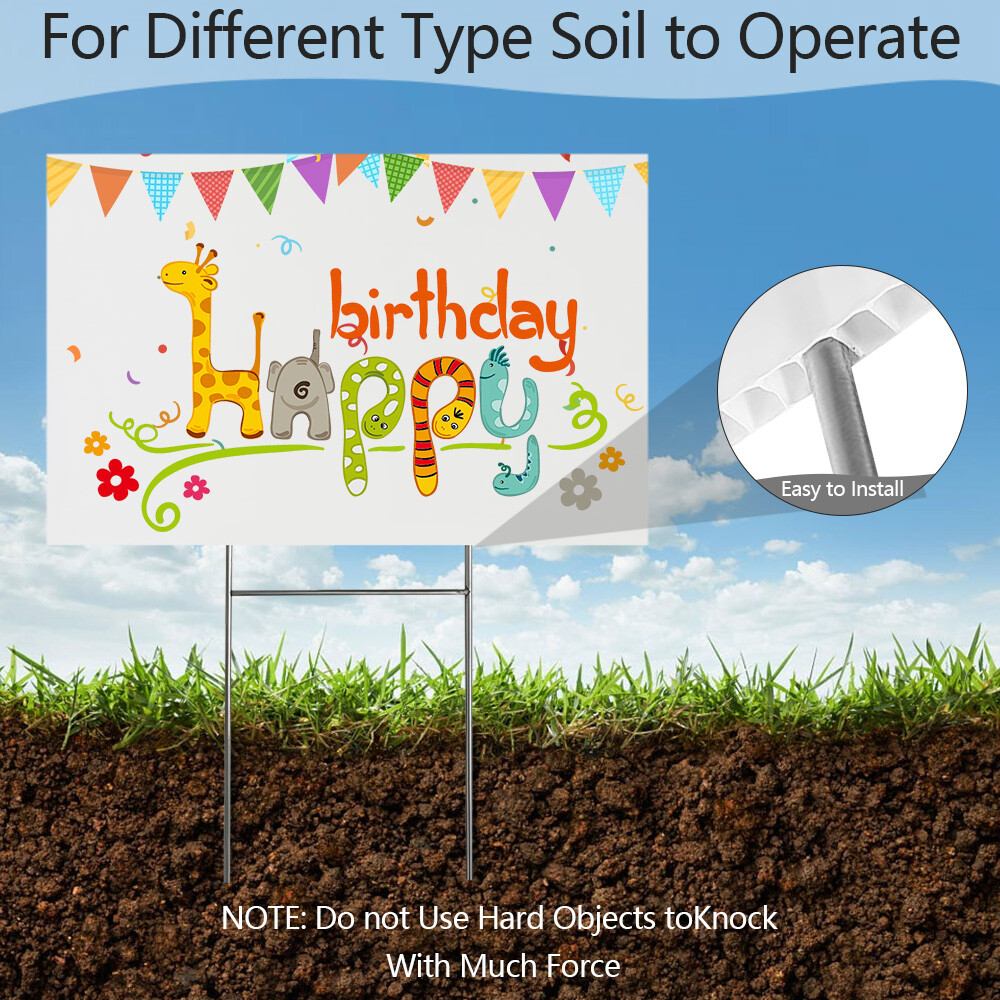18×24 17×12 Yard Signs Personalized Blank Corrugated Lawn Sign Large With Stakes