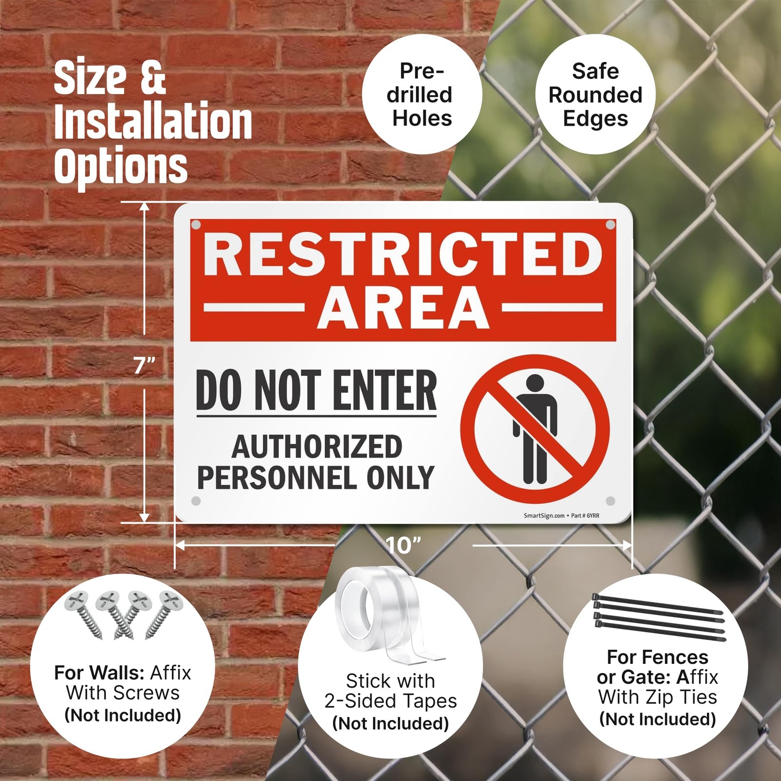 Smartsign 10 X 14 Inch Restricted Area – Do Not Enter Authorized Personnel Only