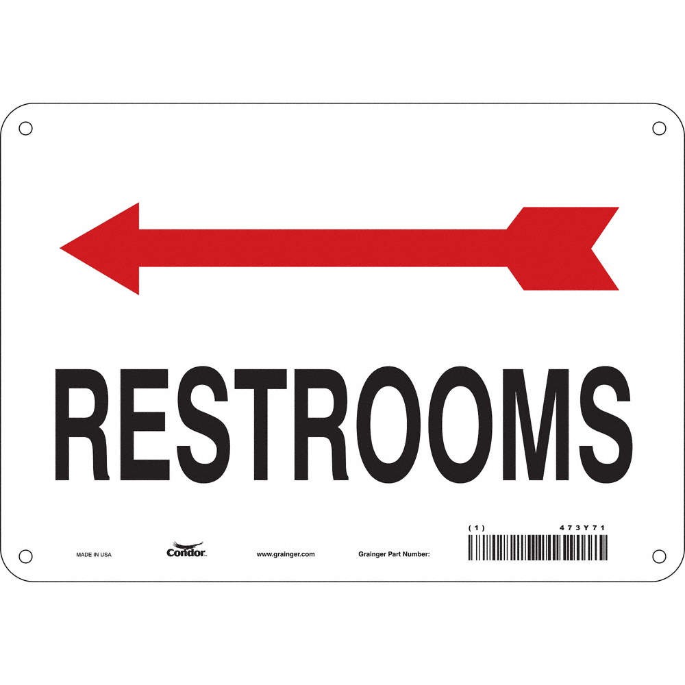 CONDOR 473Y71 Safety Sign,7 in x 10 in,Aluminum 473Y71