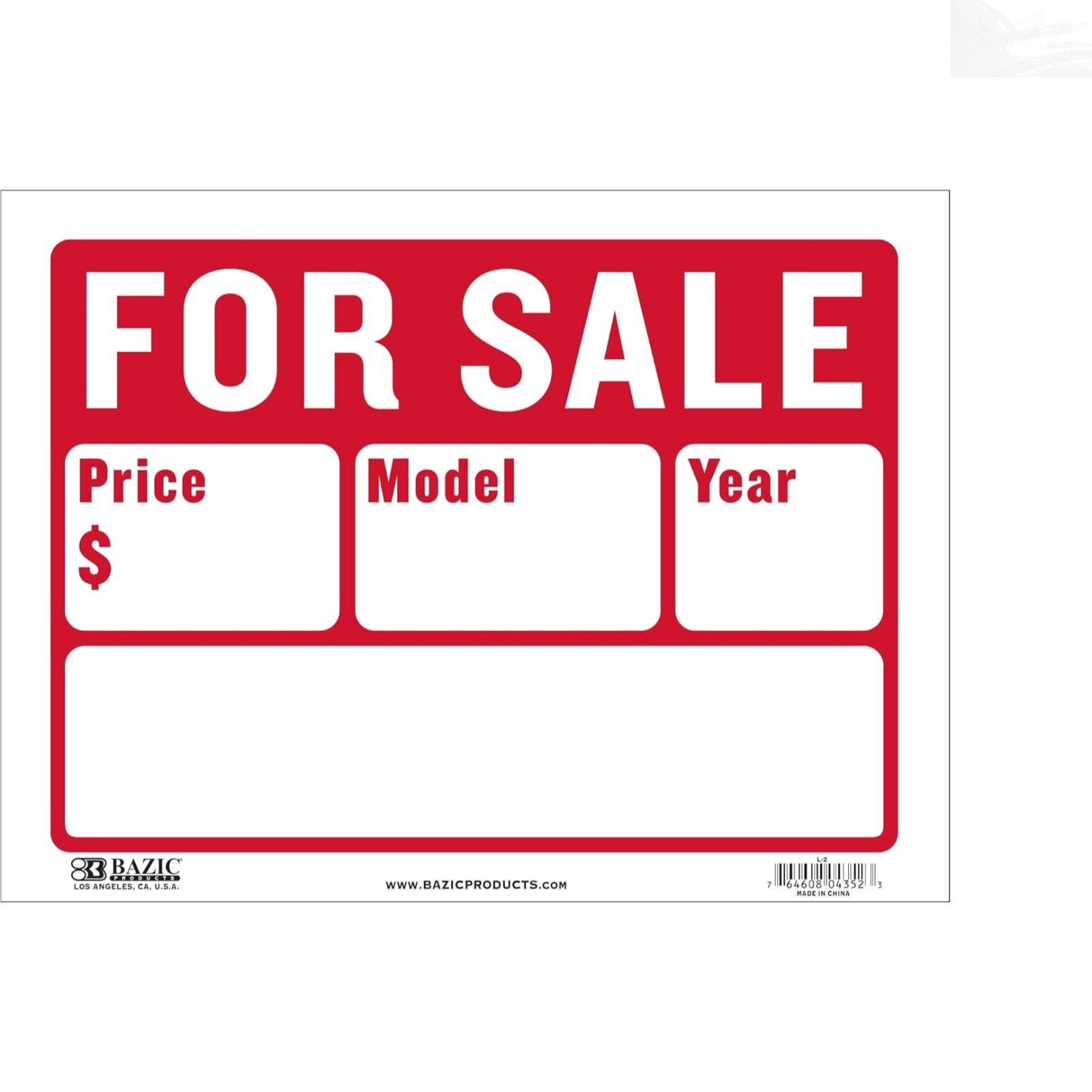 Pack of 24 BAZIC 12″ x 16″ Stunning Red For Sale Signs for Effective Promotions
