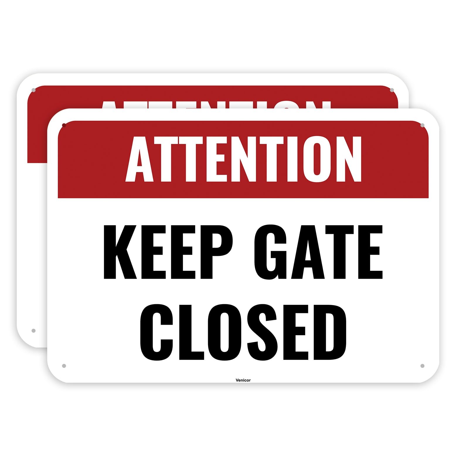 2 PCS 10×7 Inches Keep Gate Closed Sign Please Close Gate Dog Sign Aluminum