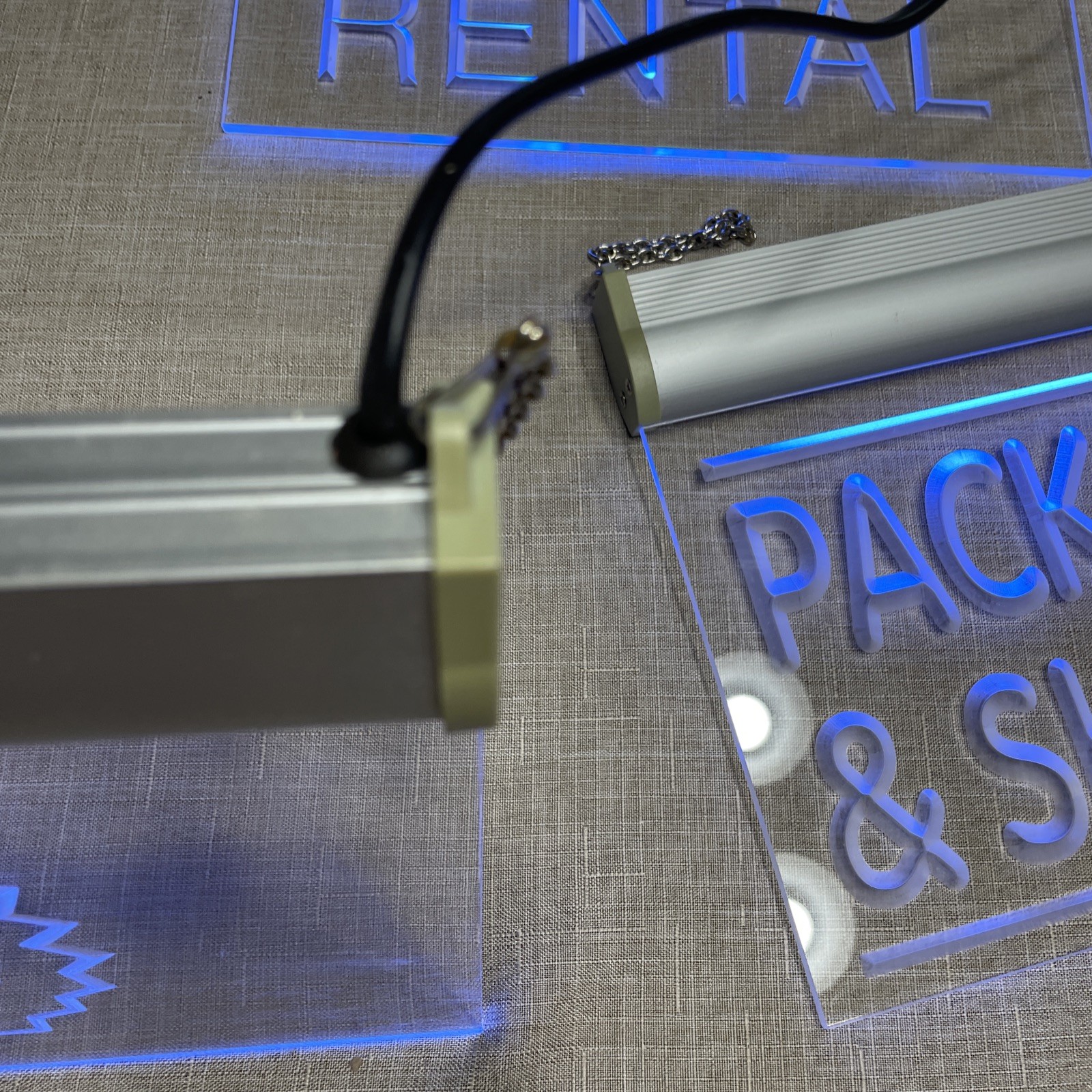 Lot Of 3 acrylic Lighted wall signs..Not Neon, see Description.