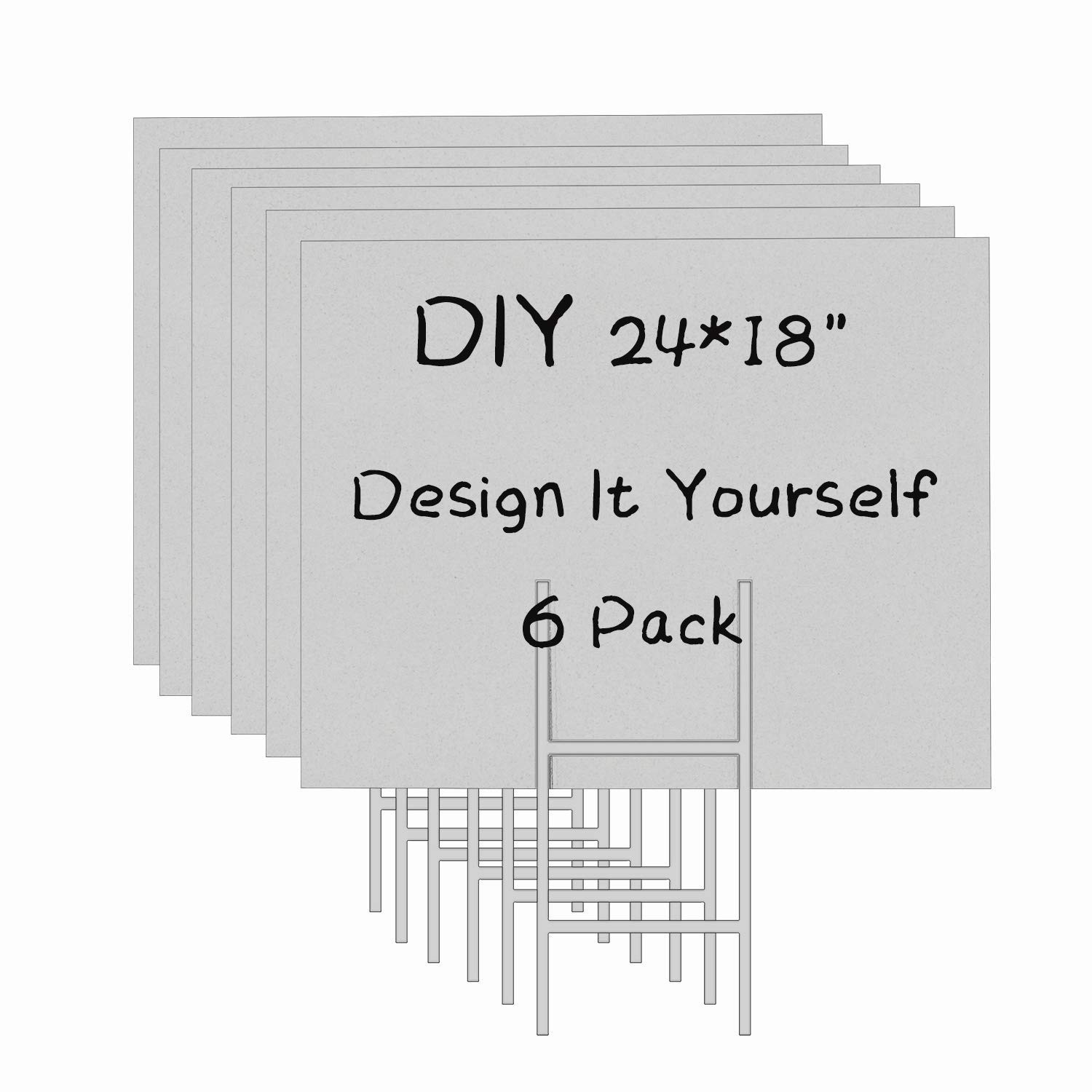 6 Pack 24″x18″ White Blank Lawn Yard Signs Corrugated Plastic Sheet with Dura…
