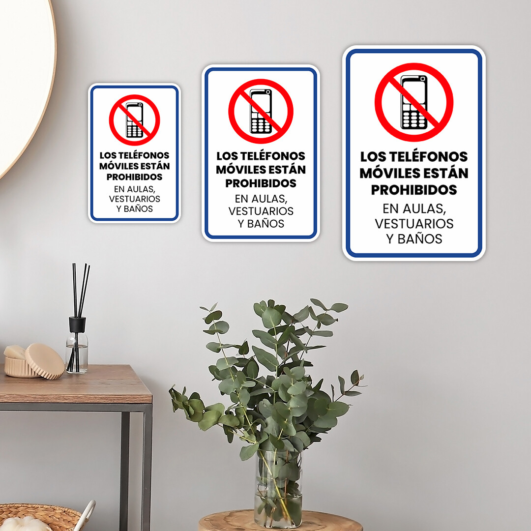 Portrait Round Plus Los Teléfonos Móviles están Prohibidos en Aulas…