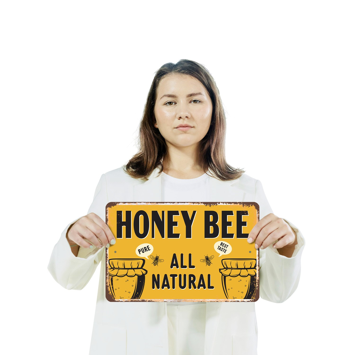 Honey Bee Sign Please Do Not Disturb Pollinators At Work Perfect for Gardens
