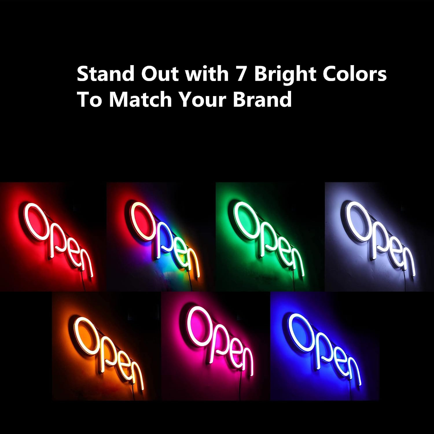 LED Open Sign,16X6 Inch Open Sign for Business,With Multiple Flashing Modes, Ide