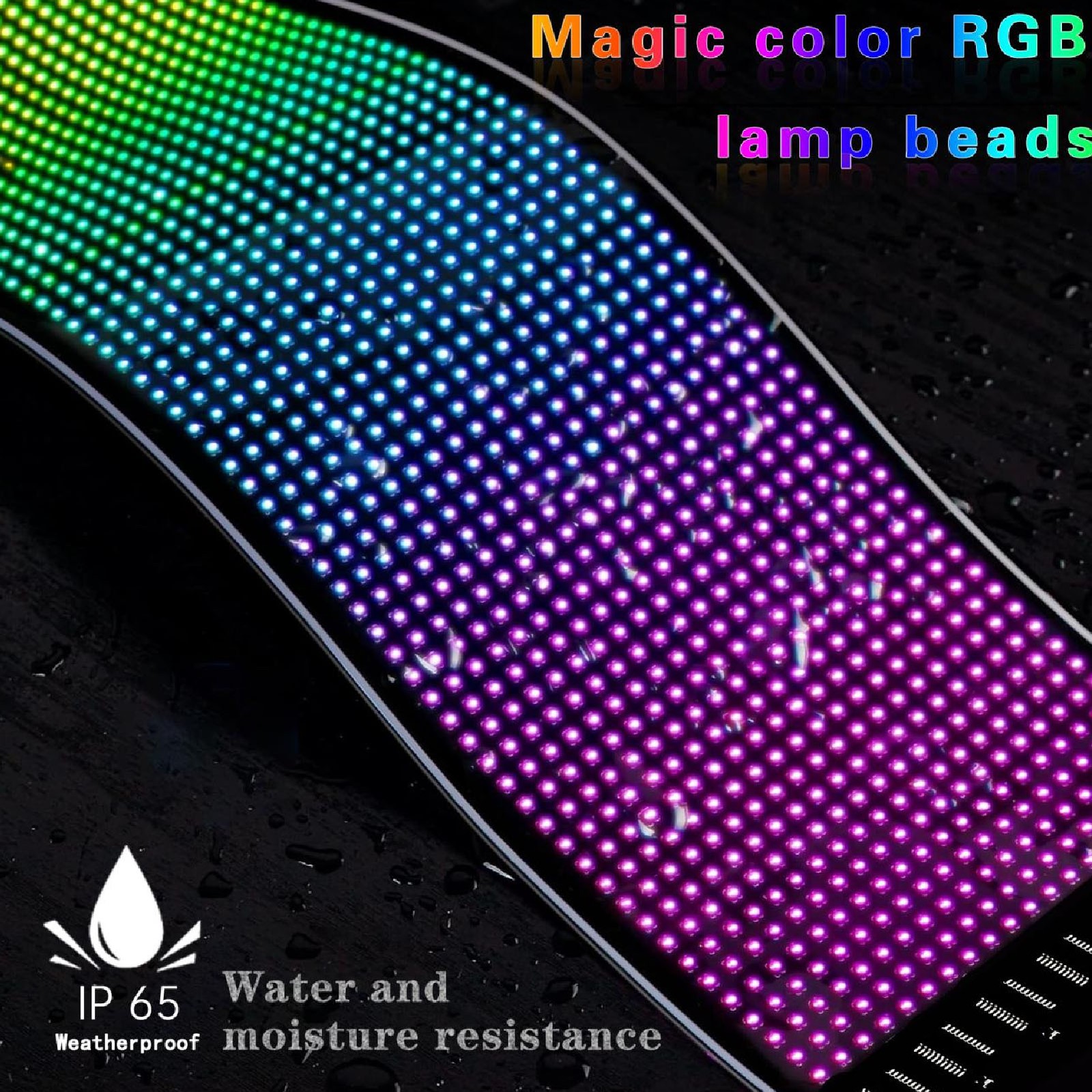 LED Car Sign Professional 13.7×4.0inch Thin Waterproof Scrolling Programmab IFZL