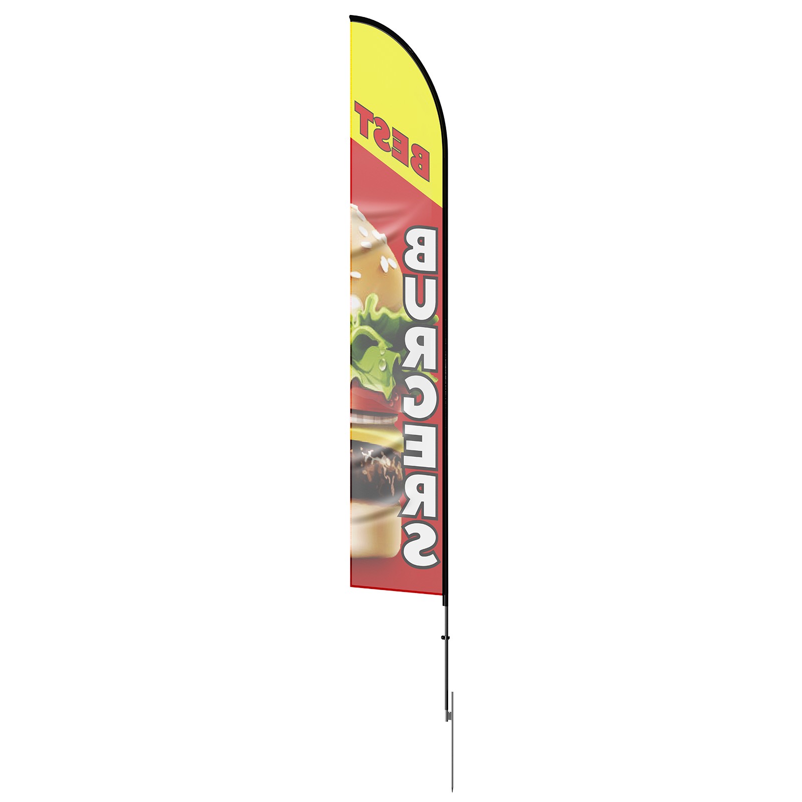VEVOR Burger Restaurant Advertising Feather Flag Kit Swooper Flag Poles 16.3 FT
