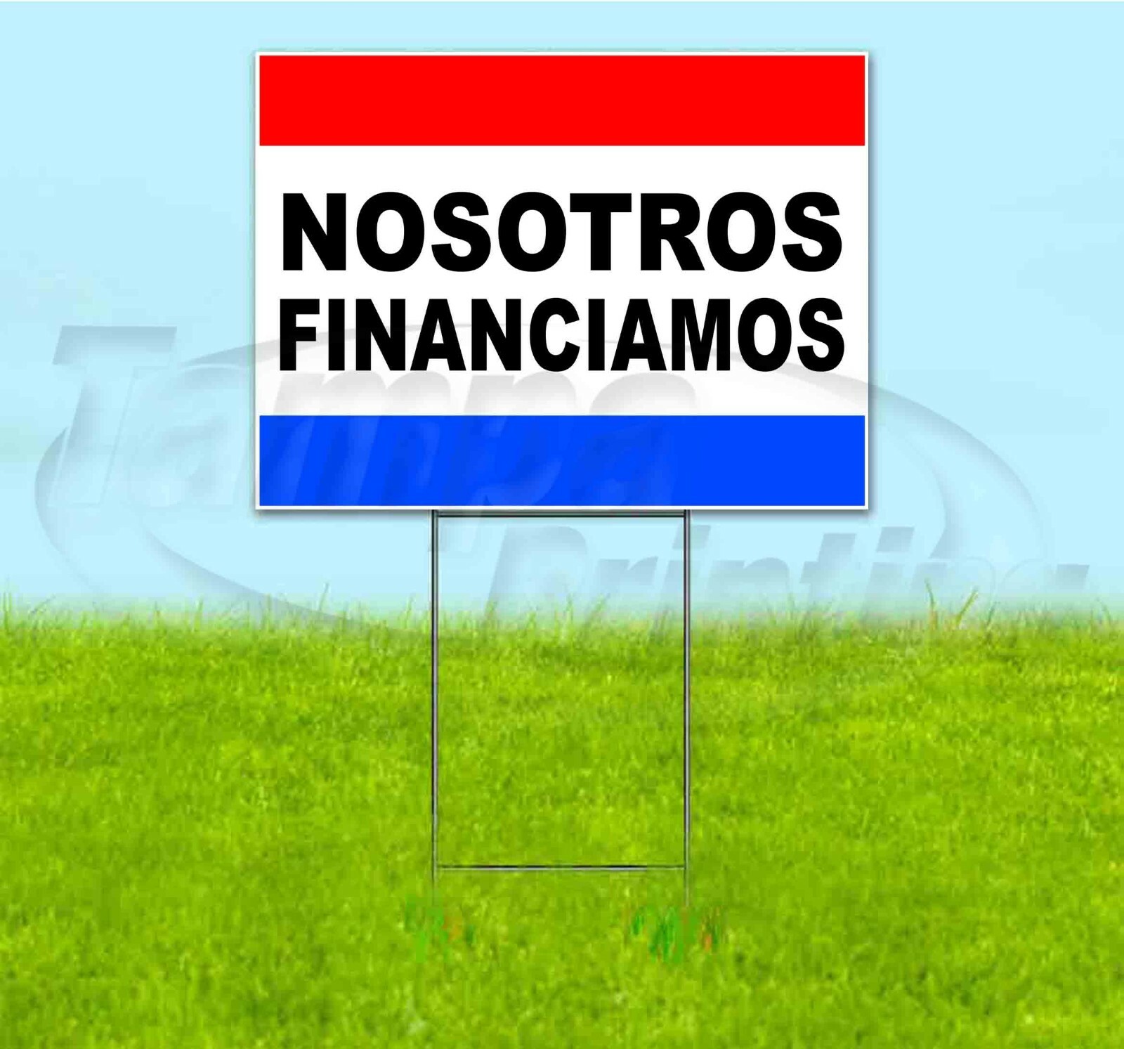 NOSOTROS FINANCIAMOS 18×24 Yard Sign WITH STAKE Corrugated Bandit USA SPANISH