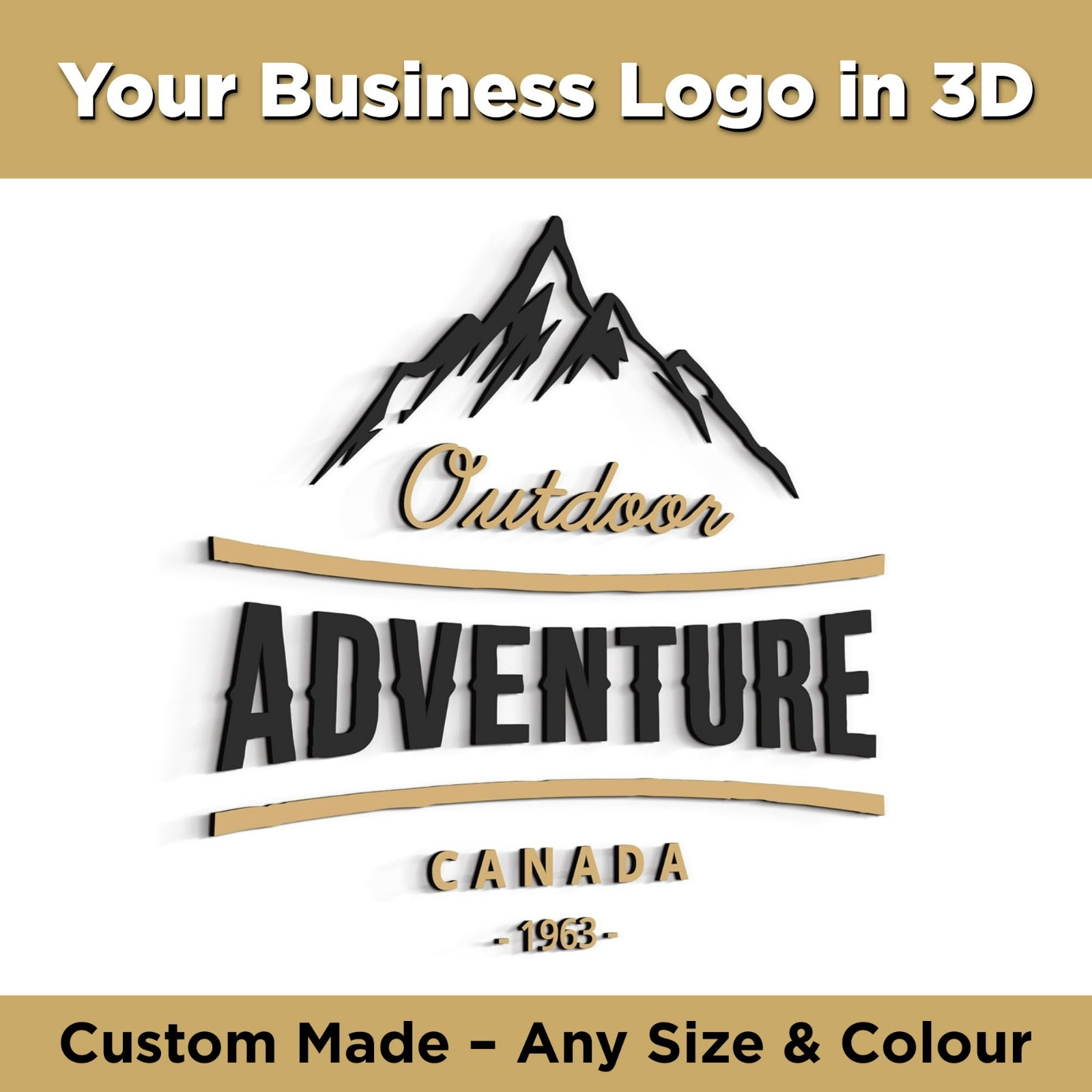 Your business wall wooden logo | Custom company 3D Laser-cut & hand painted logo