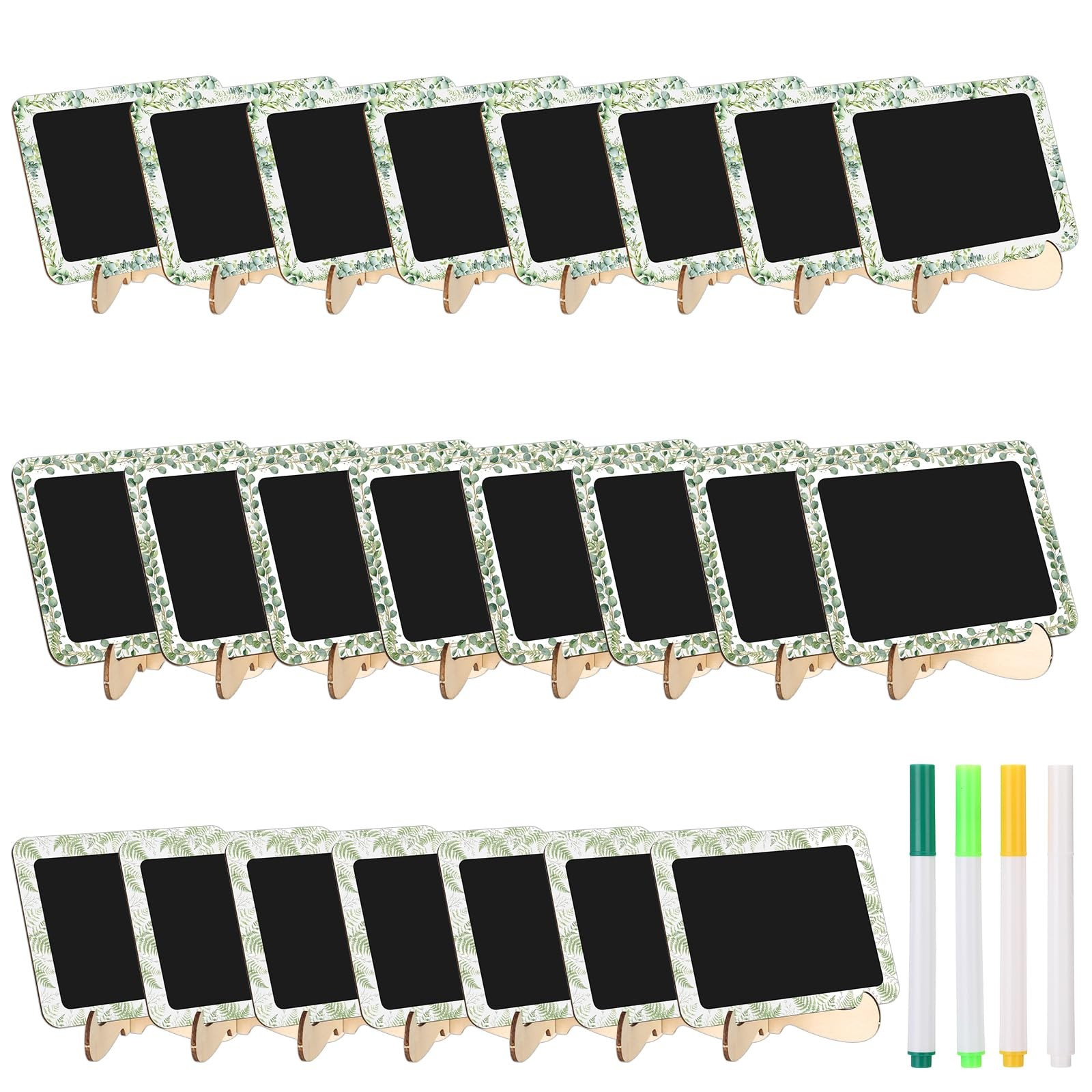 24 Pcs Mini Chalkboard Sign with 4 Liquid Chalk Markers Food Labels for Party…