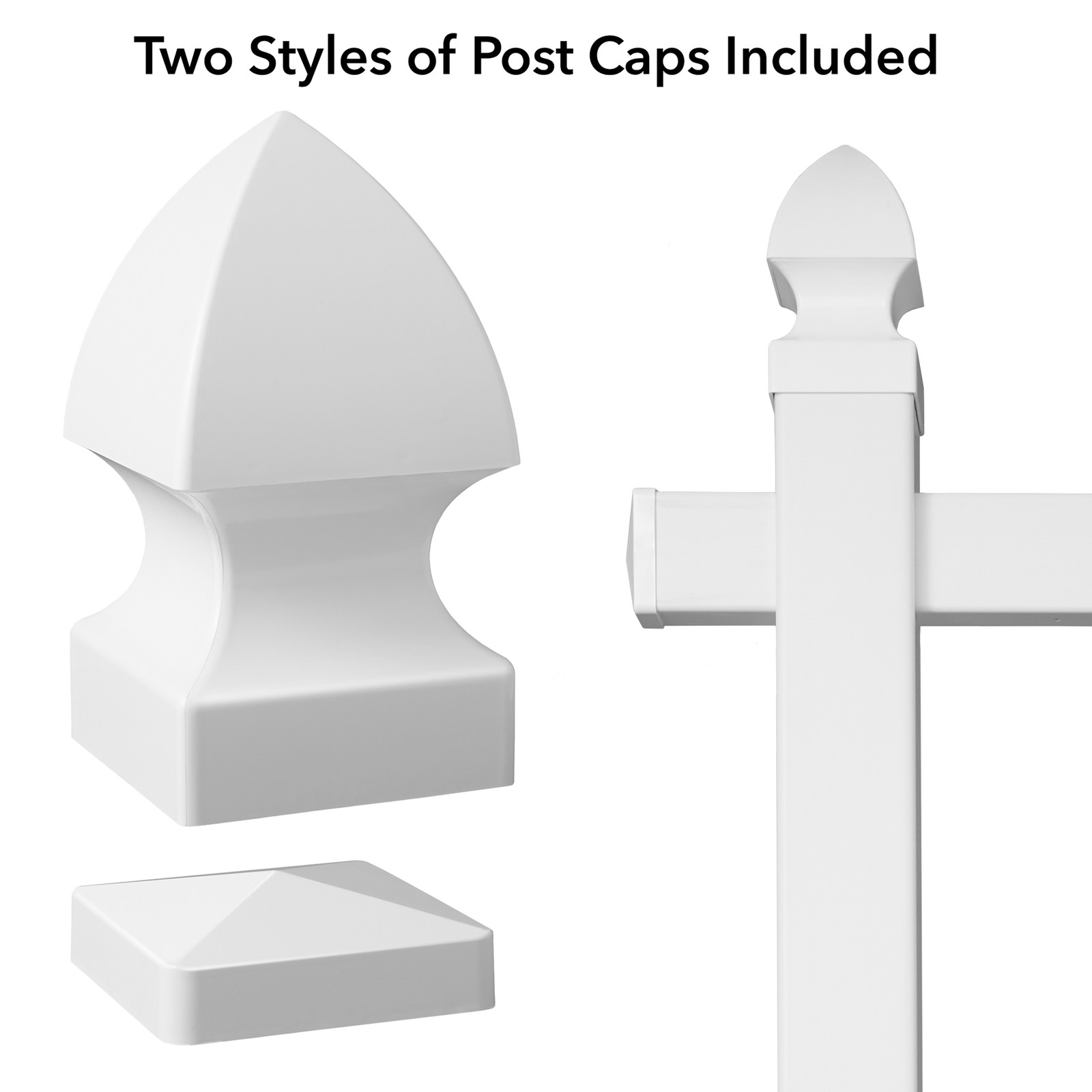 72″ x 36″ Real Estate Yard Sign Post with 2 Cap Options – Vinyl PVC – White