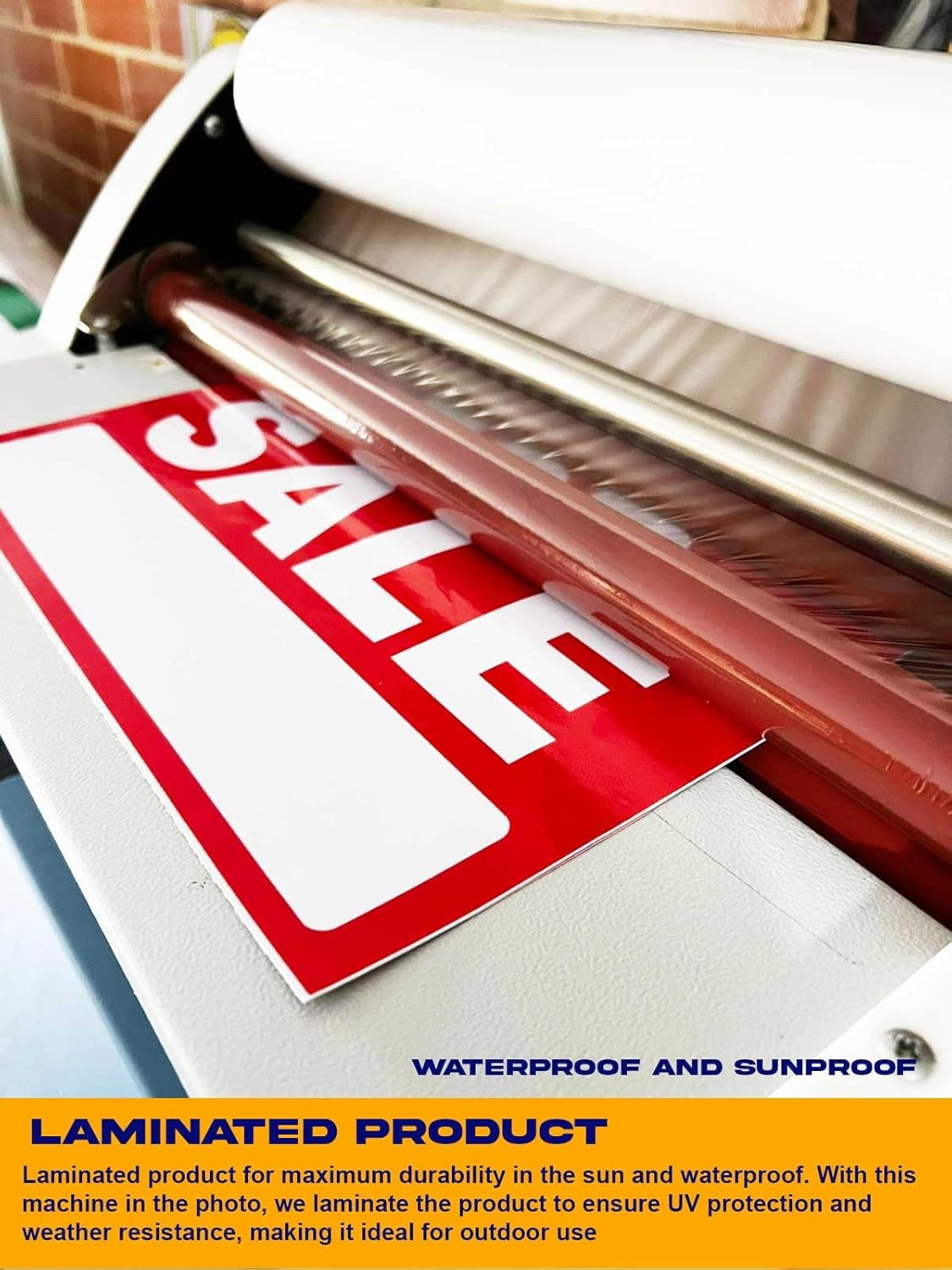 for Sale Sign Stickers 2 Pack | Red, Rectangular, Weather Resistant Vinyl Sticke