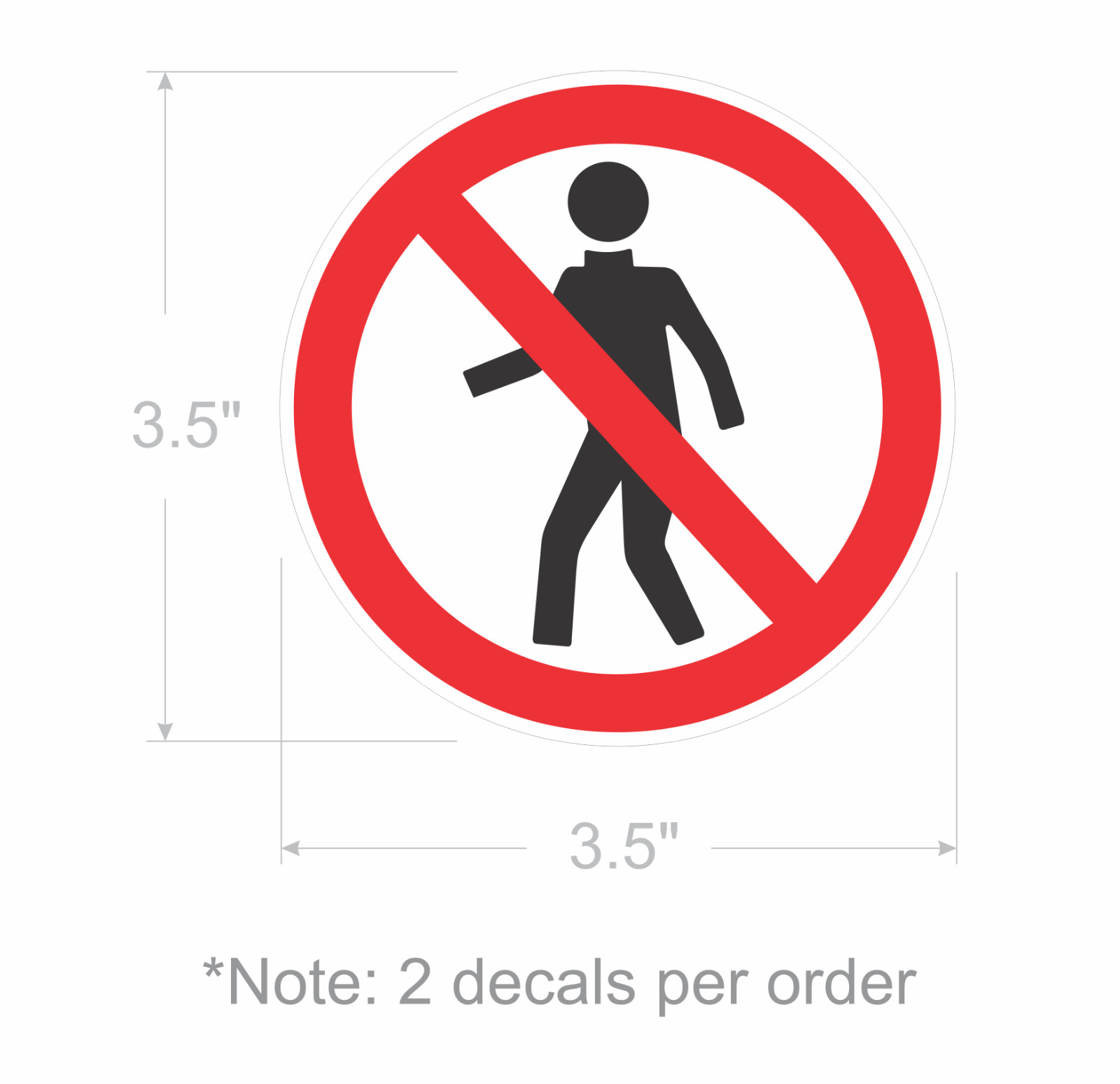 NO WALKING stickers | Select a Size | white | outdoor durable | decals