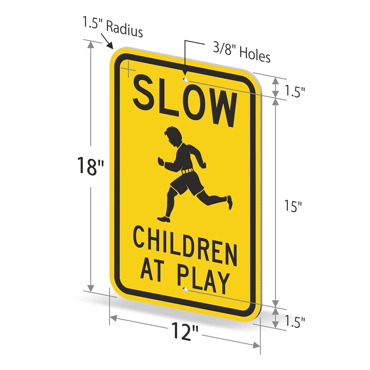 SmartSign 18 x 12 inch â€œSlow – Children At Playâ€ Metal Sign, Screen Print…