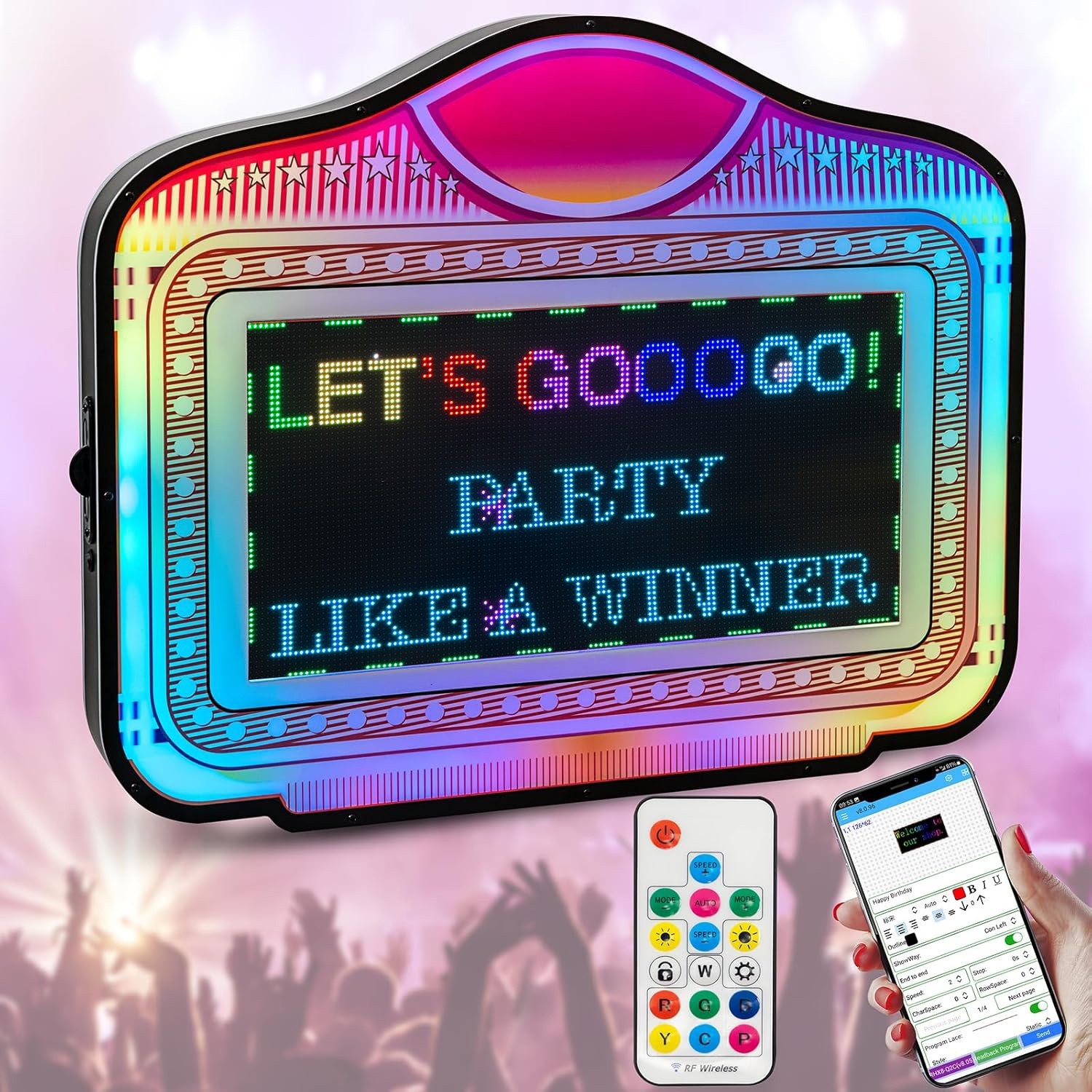 LED Bottle Service Sign with App Control, Scrolling Light Display for Clubs Bars