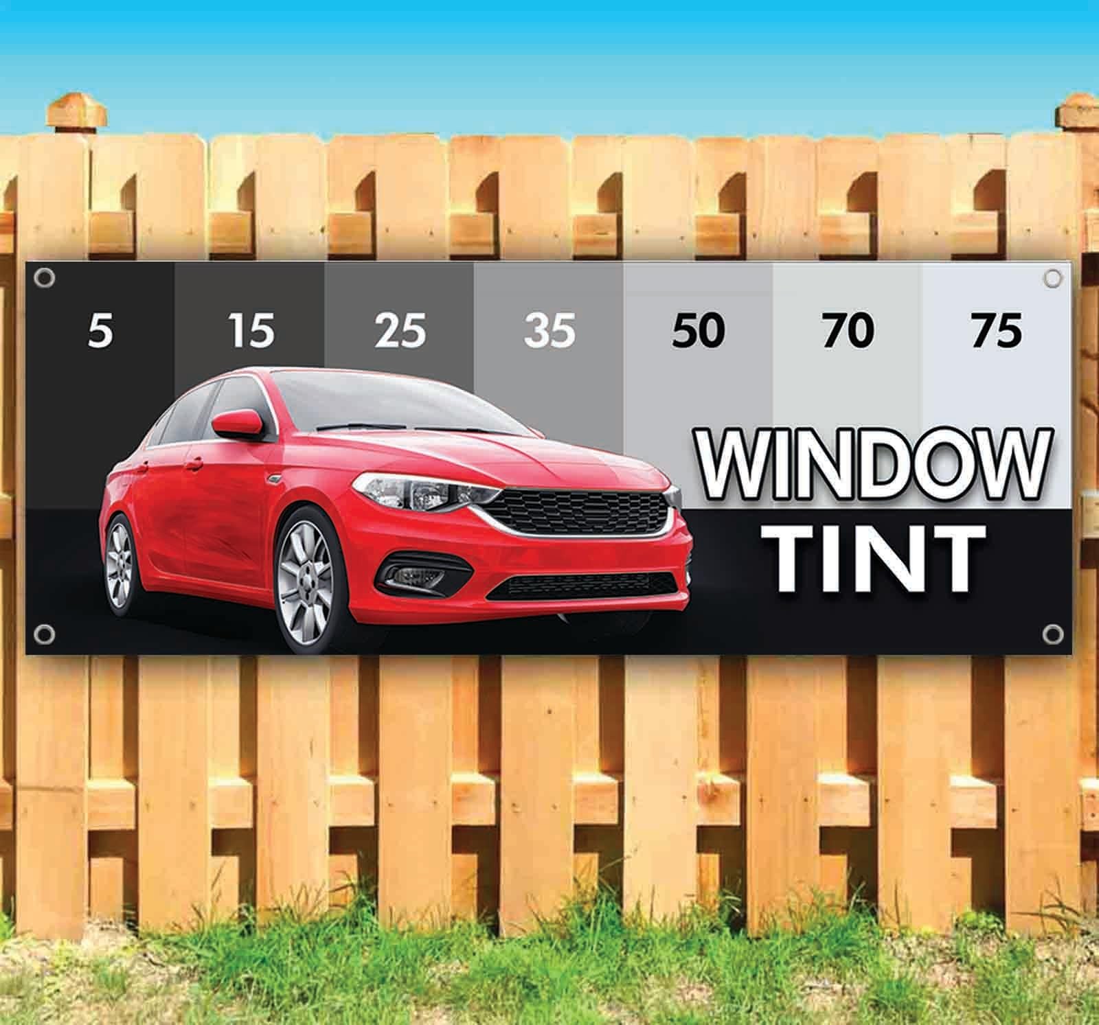 Window Tint Banner 13 oz | Non-Fabric | Heavy-Duty Vinyl Single-Sided With Me…