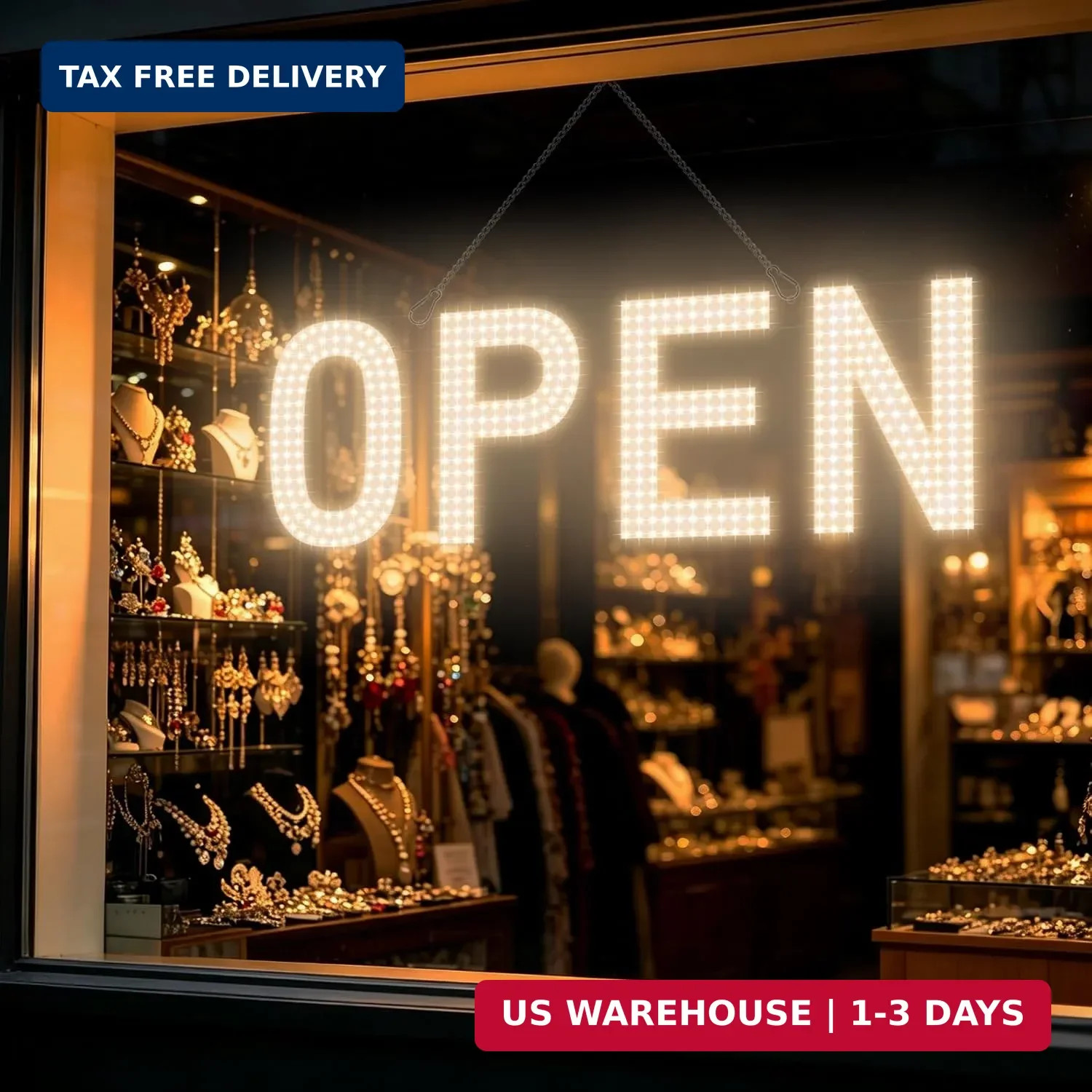 Open Signs for Business, 30″x10″ Big & Bright Open Sign with Remote Control Dimm