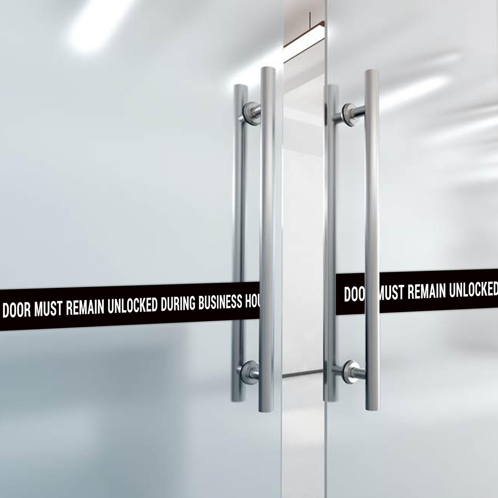 2PCS Door Must Remain Unlocked during Business Hours Sticker Sign，Self-Adhesive