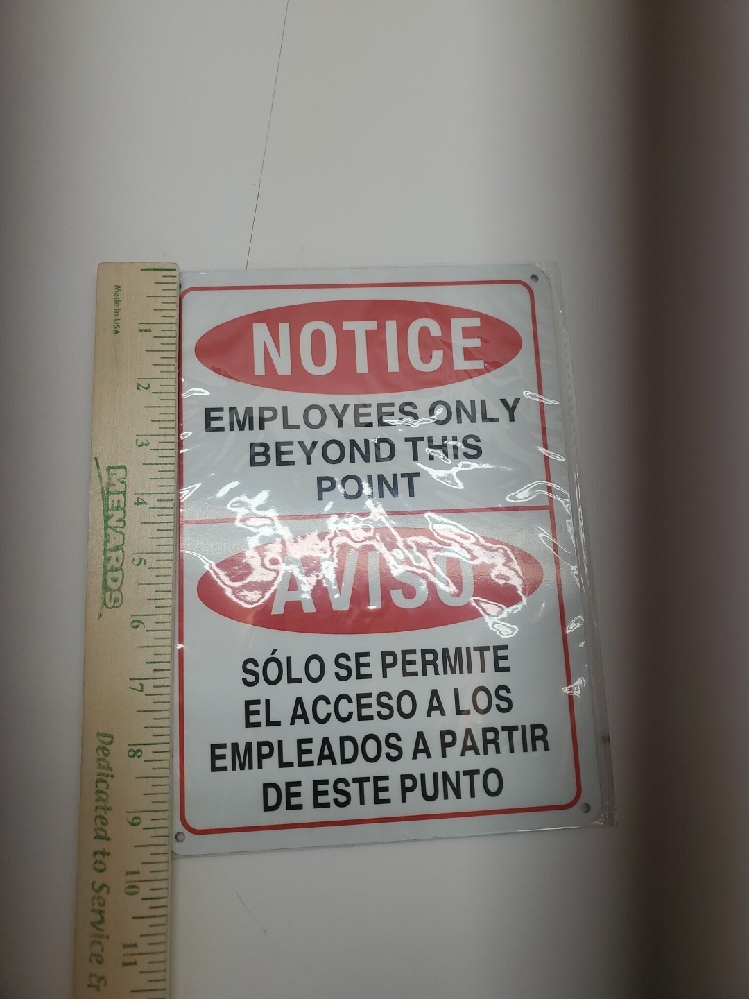 Employees Signage Only Beyond This Point Bilingual Sign Spanish English Espanol