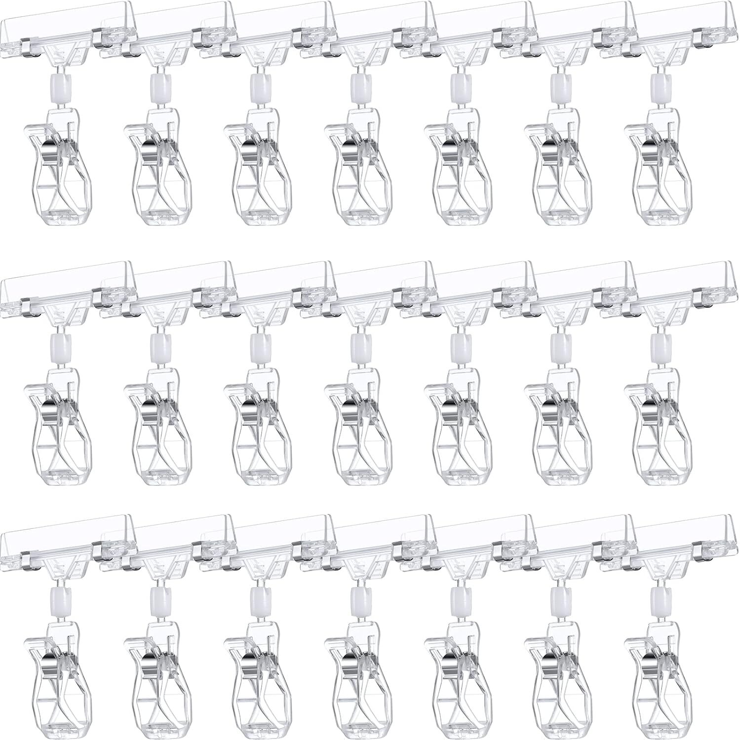 50 Pcs Plastic Sign Holder Clip Clear Food Signs Swivel Price clear