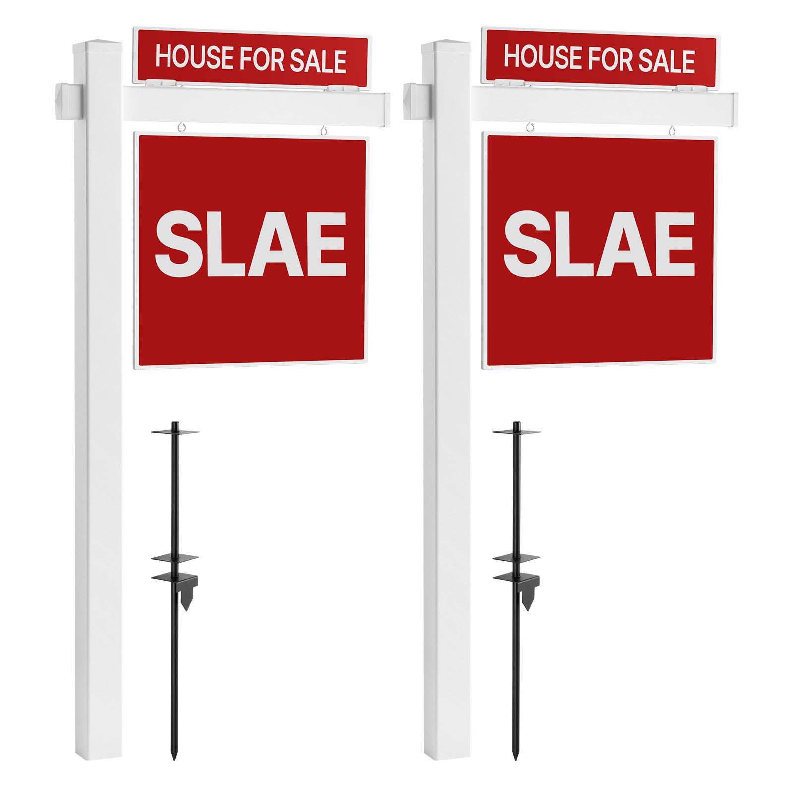 Uimoso 2-Pack Real Estate Sign Post PVC Realtor Yard Sign Holder 6 ft Tall White