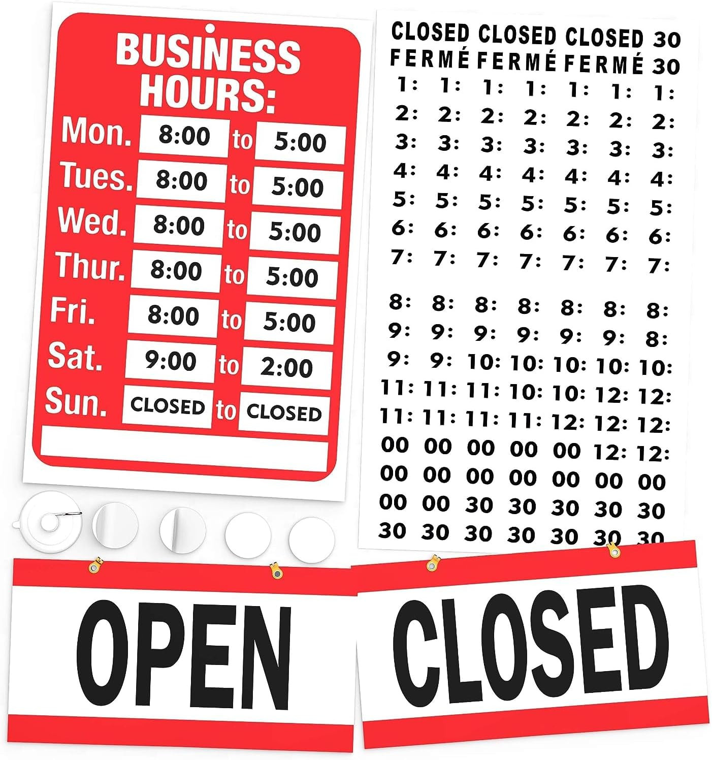 Open Closed Sign for Business – Ideal Office Hours Sign for Glass Door or Window