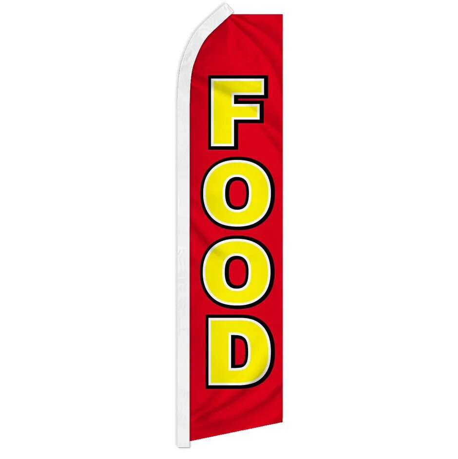 Food Swooper Advertising Food Banner Flag for Restaurants, Food Trucks, Fairs