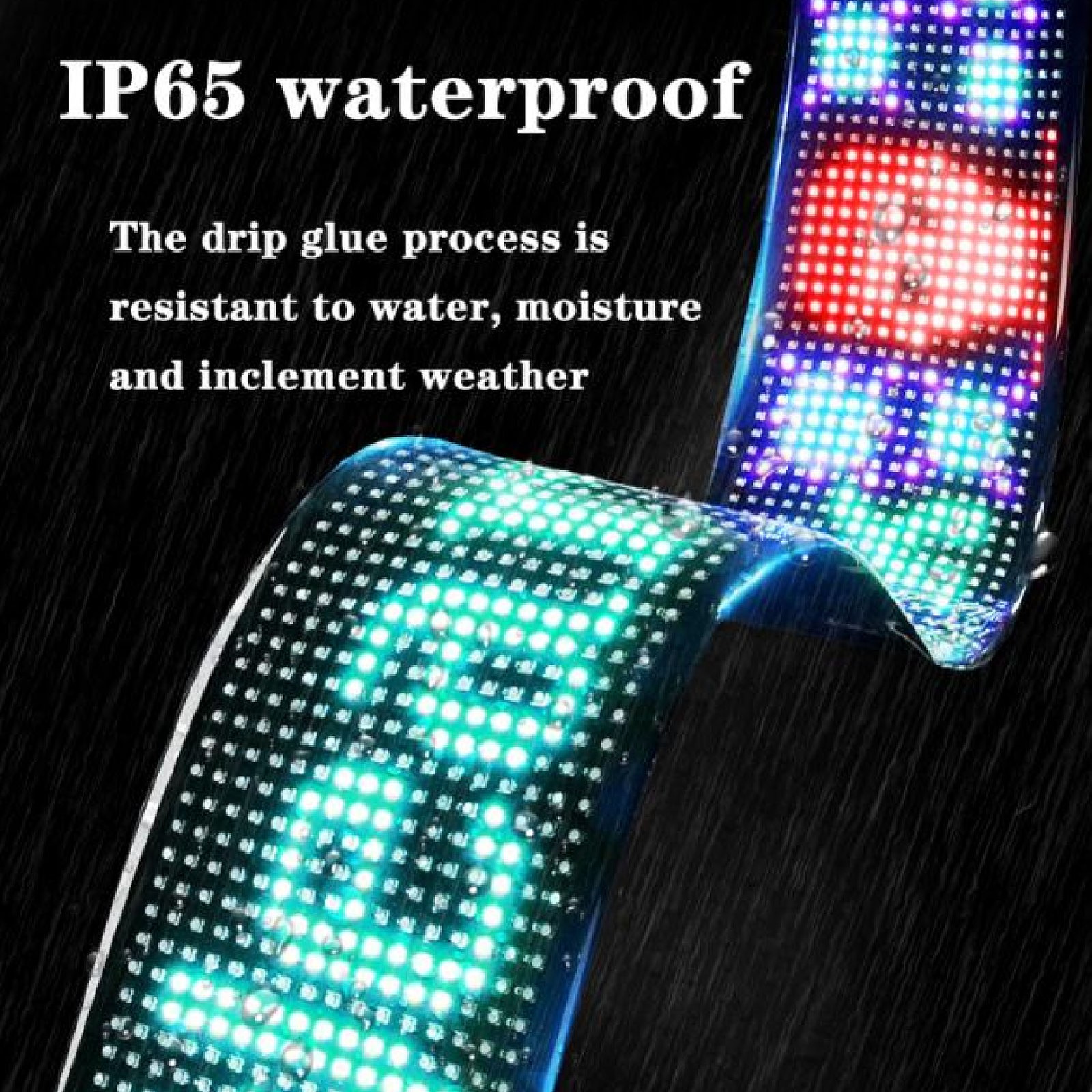 LED Car Sign Professional 13.7×4.0inch Thin Waterproof Scrolling Programmab IFZL