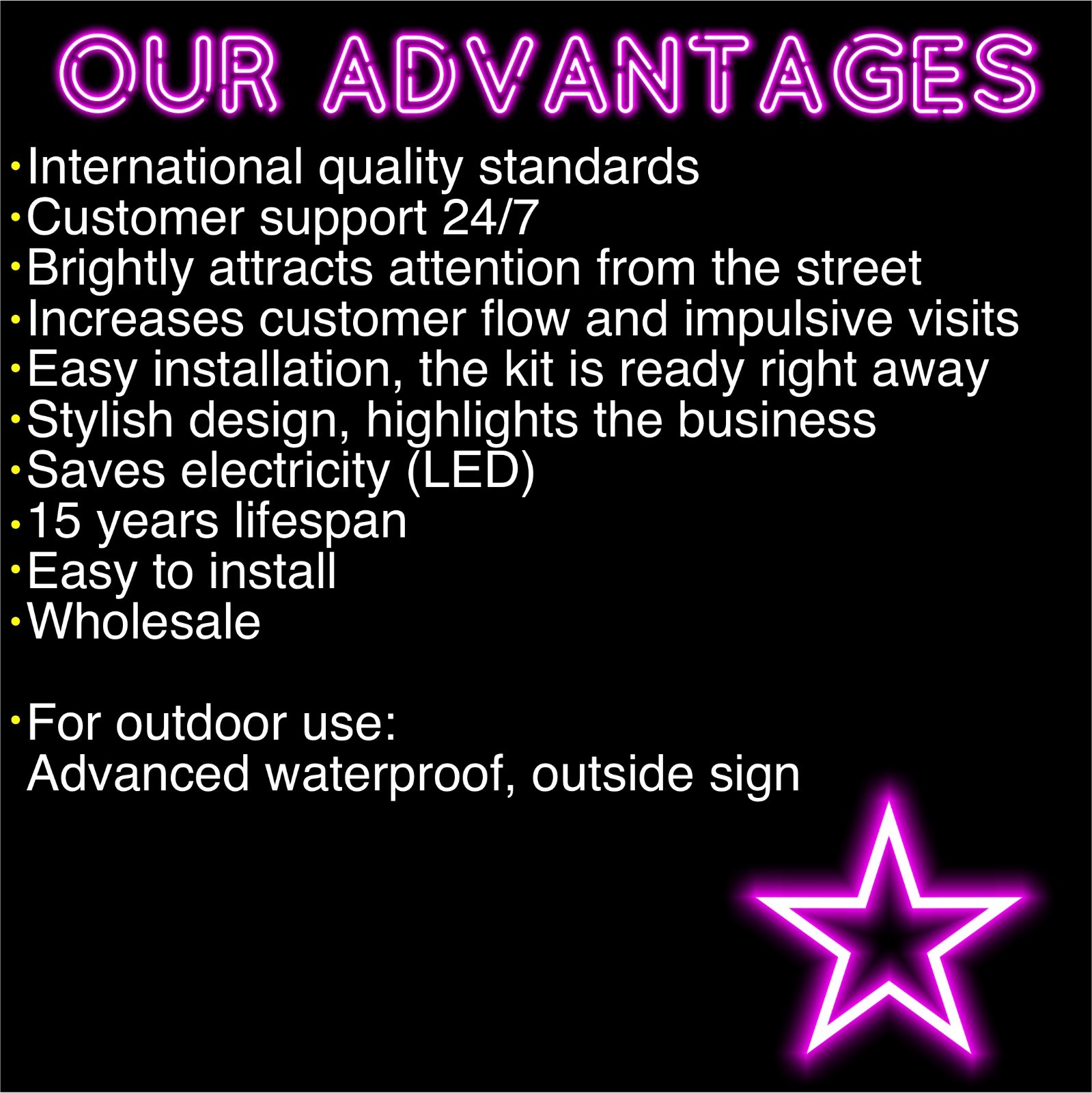 Neon Outdoor Open 24/7 Sign, Waterproof 24hrs LED Neon for Businesses