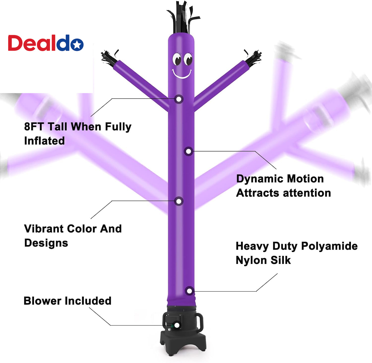 8FT Fly Puppet Dancer with 1/3Hp Blower Complete Set (Purple)