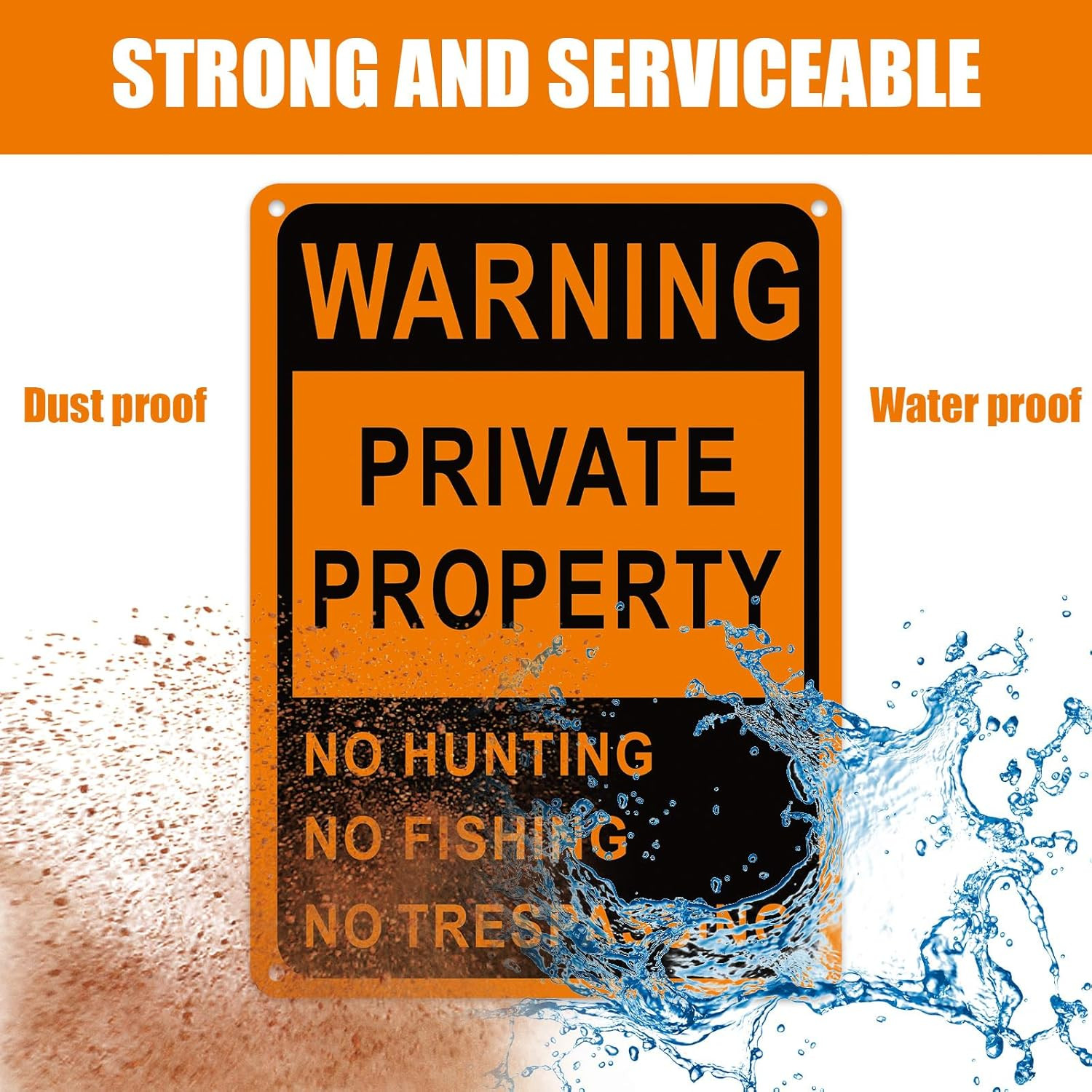 No Trespassing No Hunting Sign 4 Pack 10×7 Ref Aluminum Private Property Warning