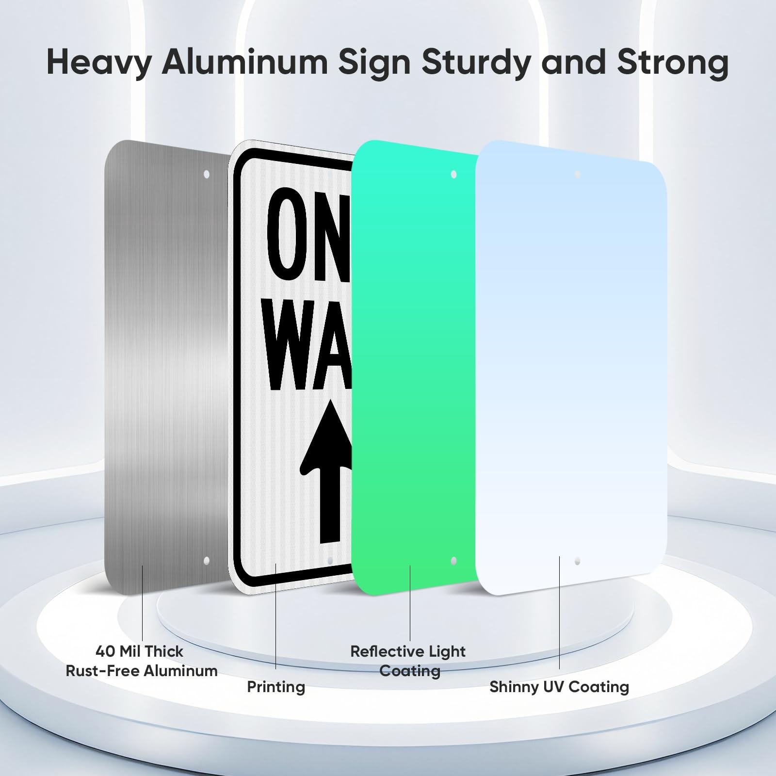 18×12 Inch One Way Up Arrow Reflective Aluminum Traffic Sign Waterproof 2 PCS