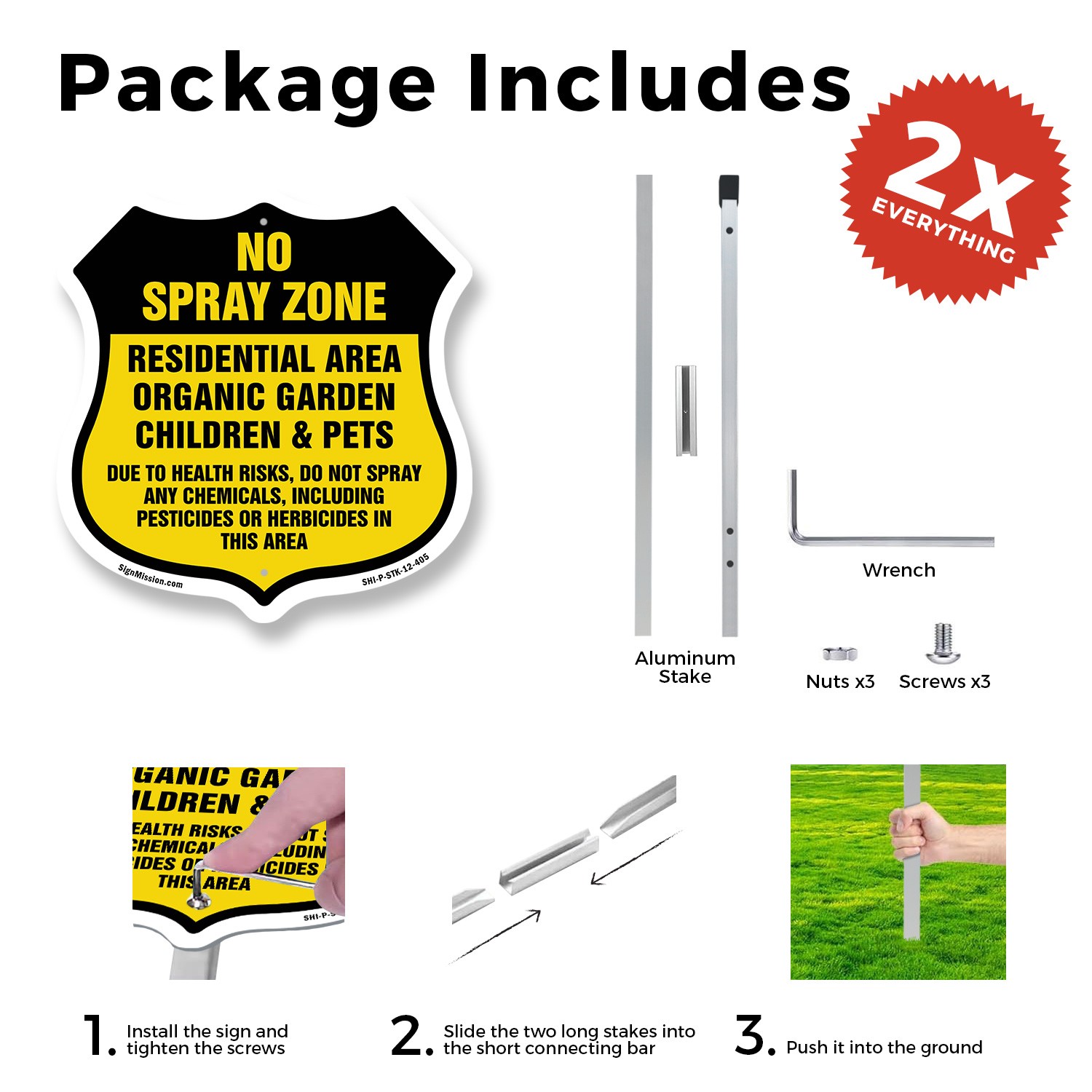 No Spray Shield Sign No Spray Zone Residential Area Orga Shield Sign With Stake