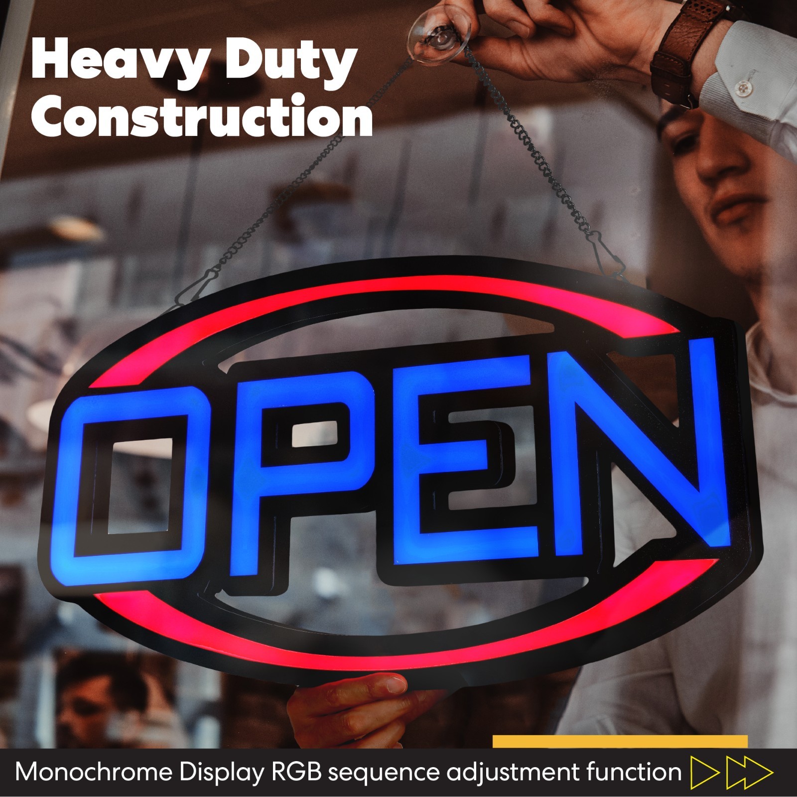 Open Sign for Business, Bright Lighted LED Neon Sign Ultra Bright RGB