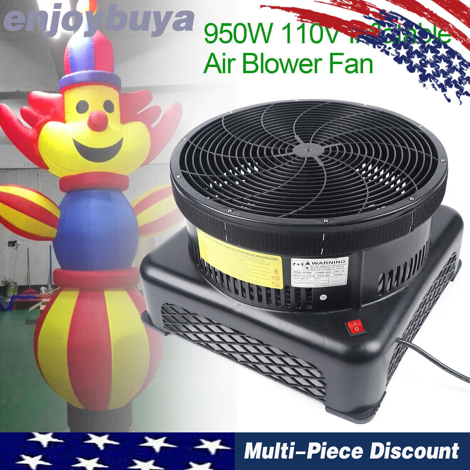 950W Air Puppet Blower Fan for Inflatable Dancer Tube Wacky Wavy Promotional Man
