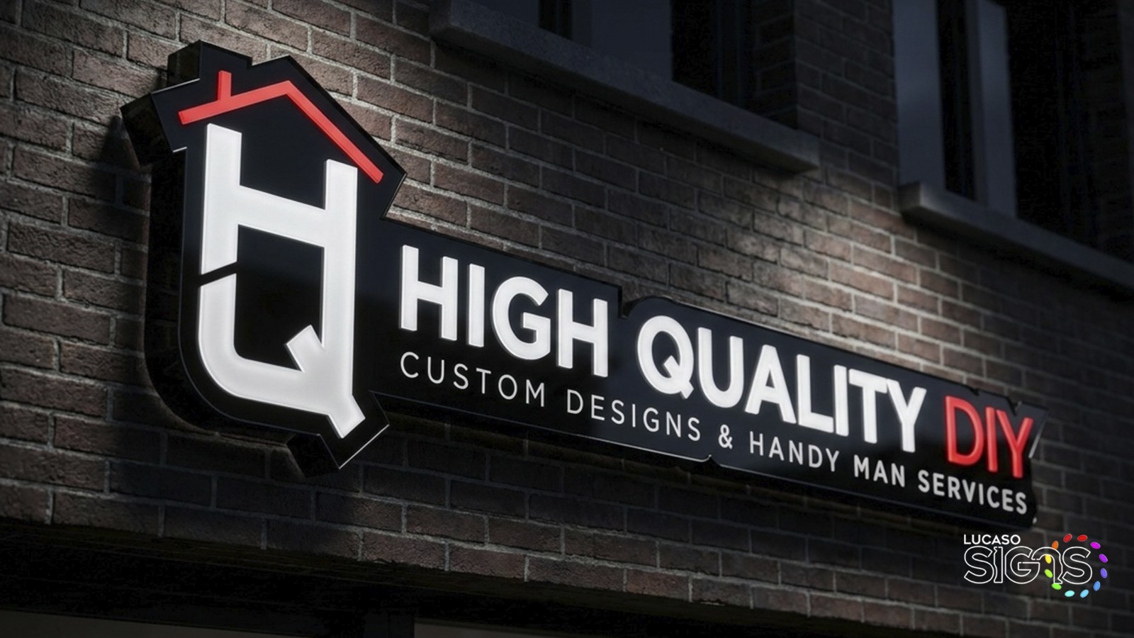 Custom LED Business Logo Signs Illuminated High Quality DIY 67 inches