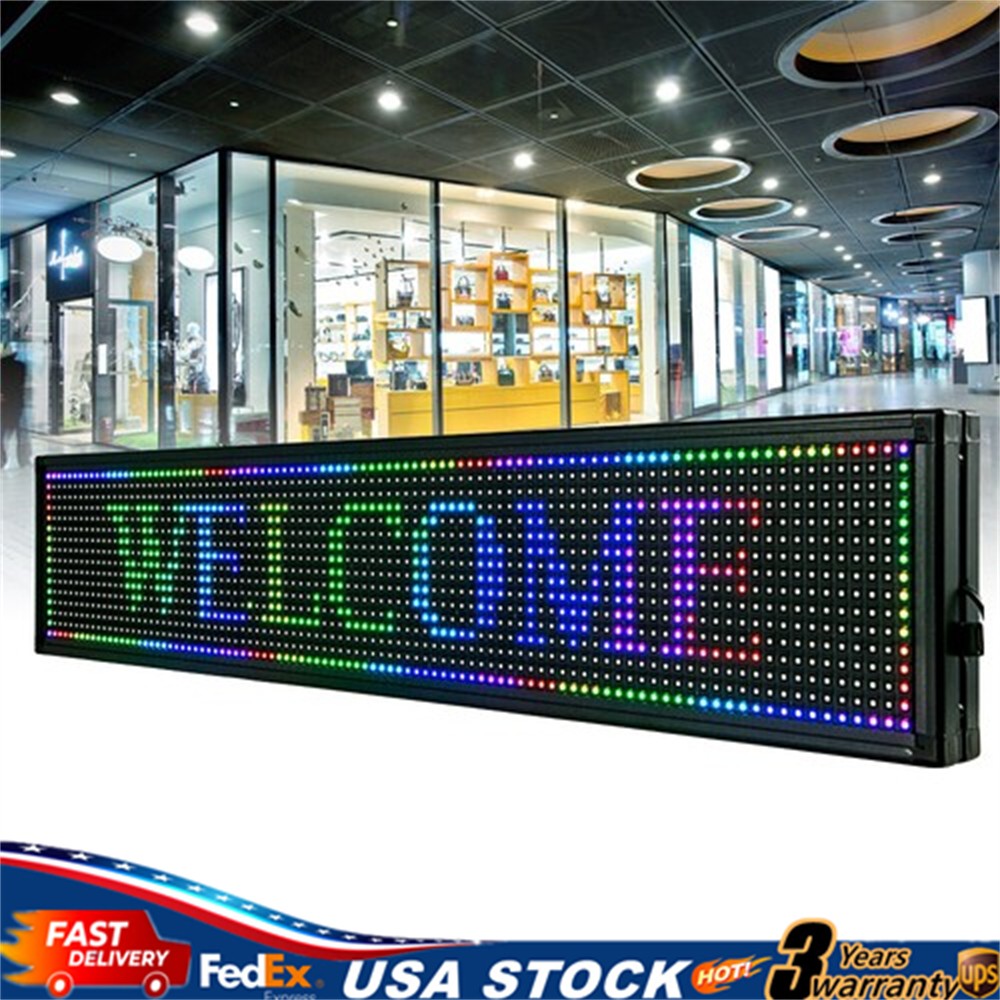 High Brightness Outdoor LED Sign Programmable Scrolling Message Display Board US