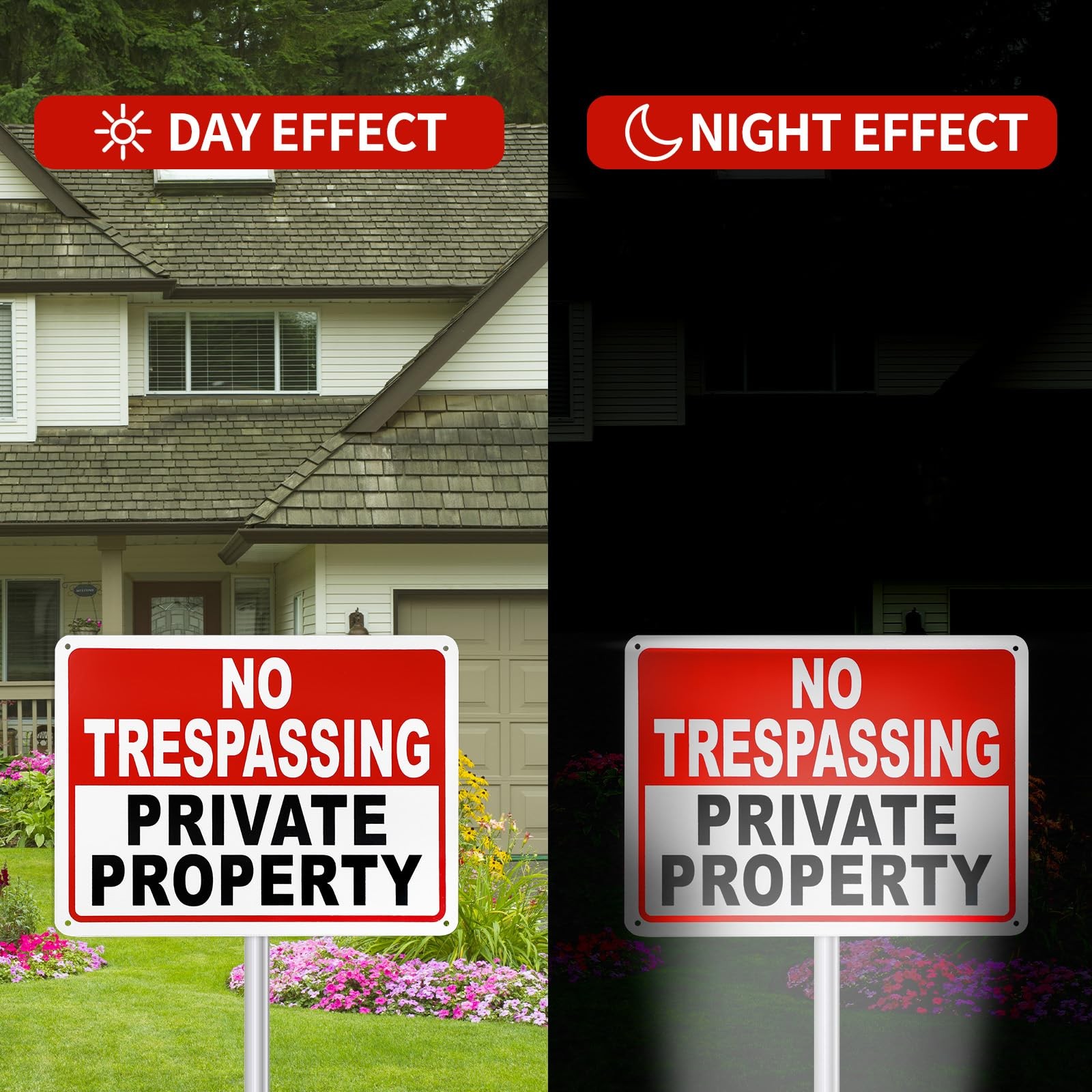 No Trespassing Signs 2 Pack Private Property 10×7 Inch Aluminum