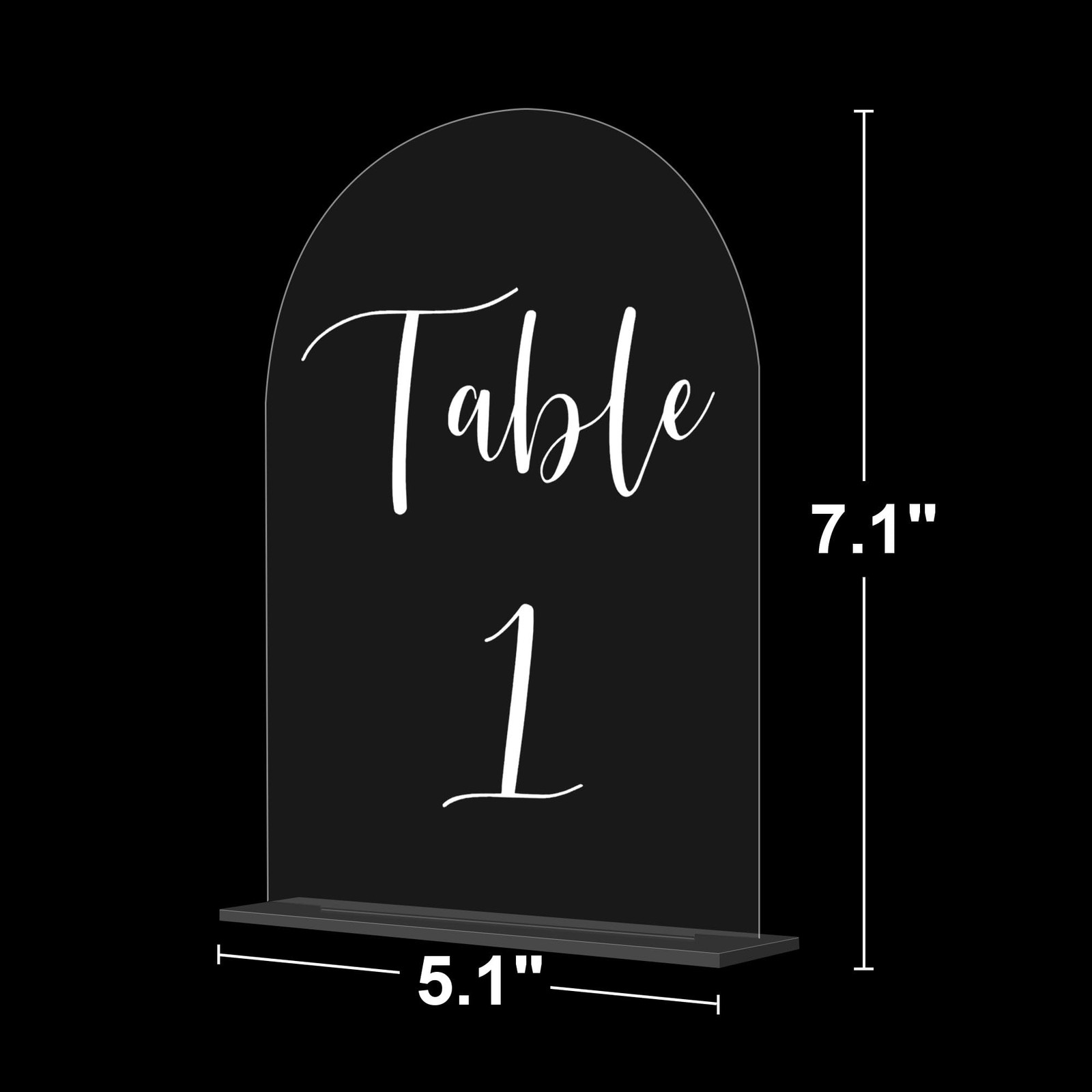 Arch Wedding Table Numbers 1-10 with Stands – 5″ X 7″ Acrylic Table Signs wit…