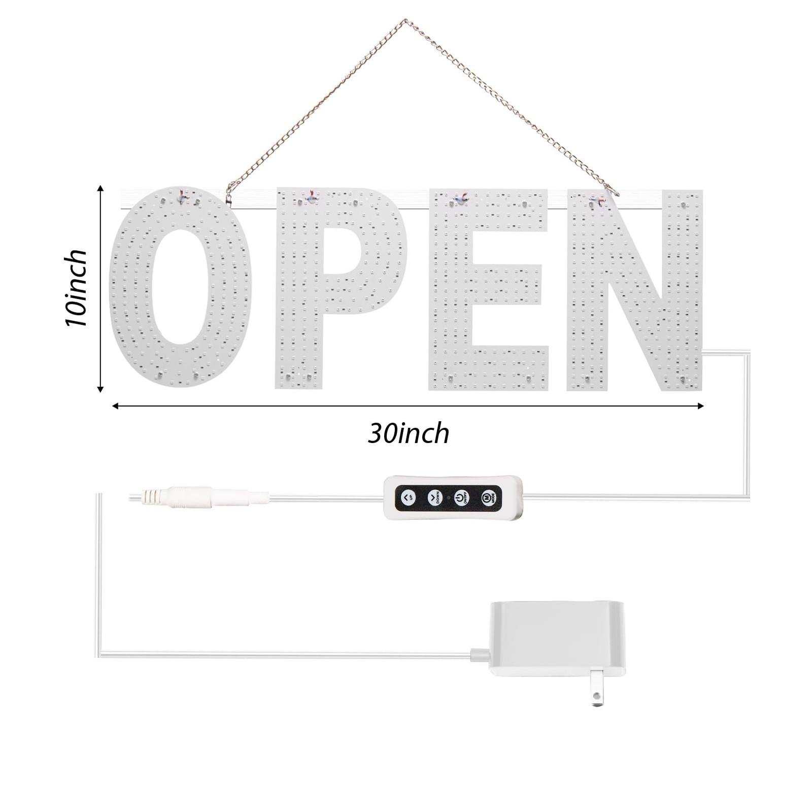 LED Open Sign for Business, 30″x10″ Dimmable Brightness Large Electric Light …