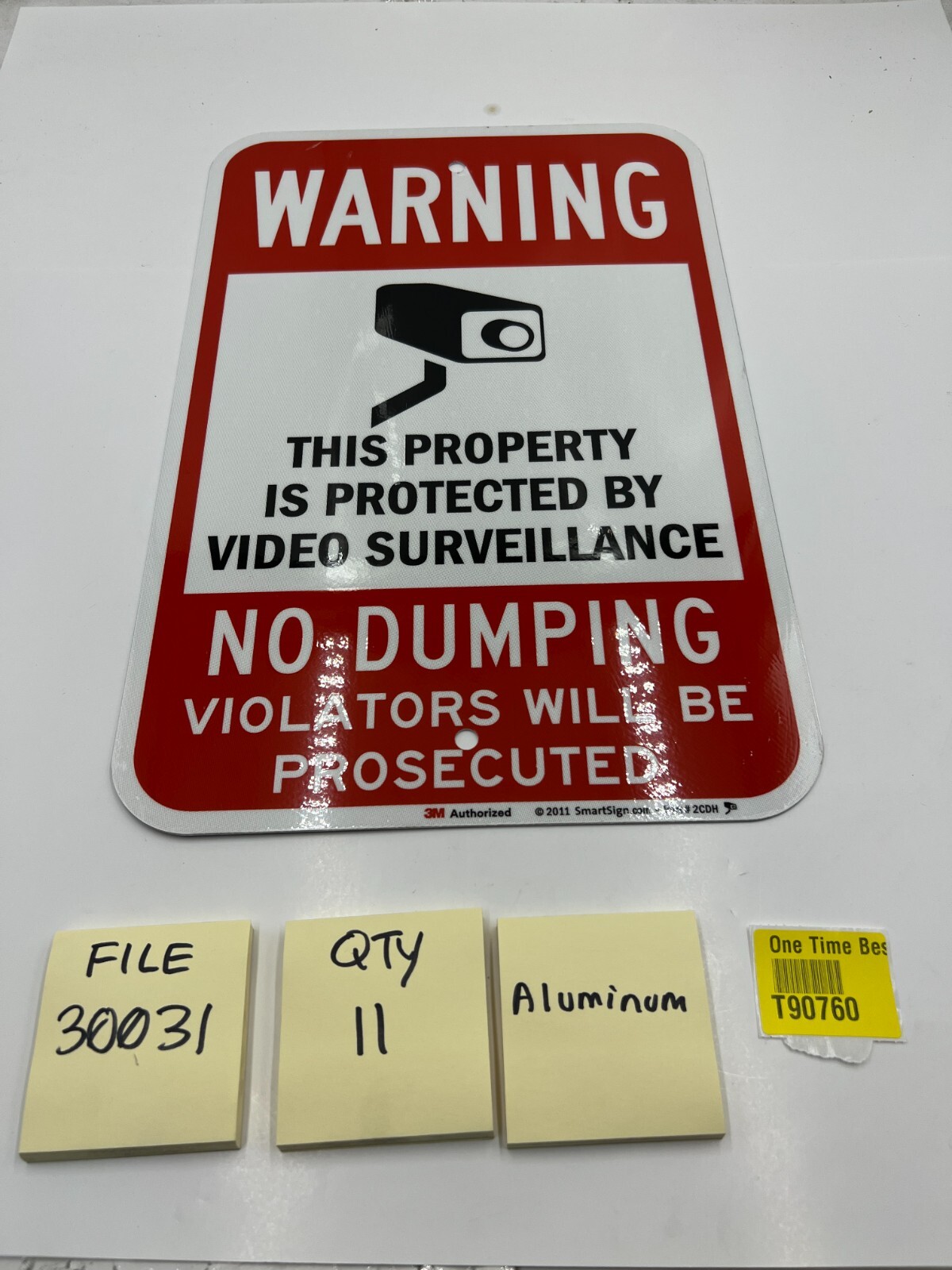 (QTY 11) SmartSign 2CDH Warning Property Protected Video Surveillance 12″ x 18″