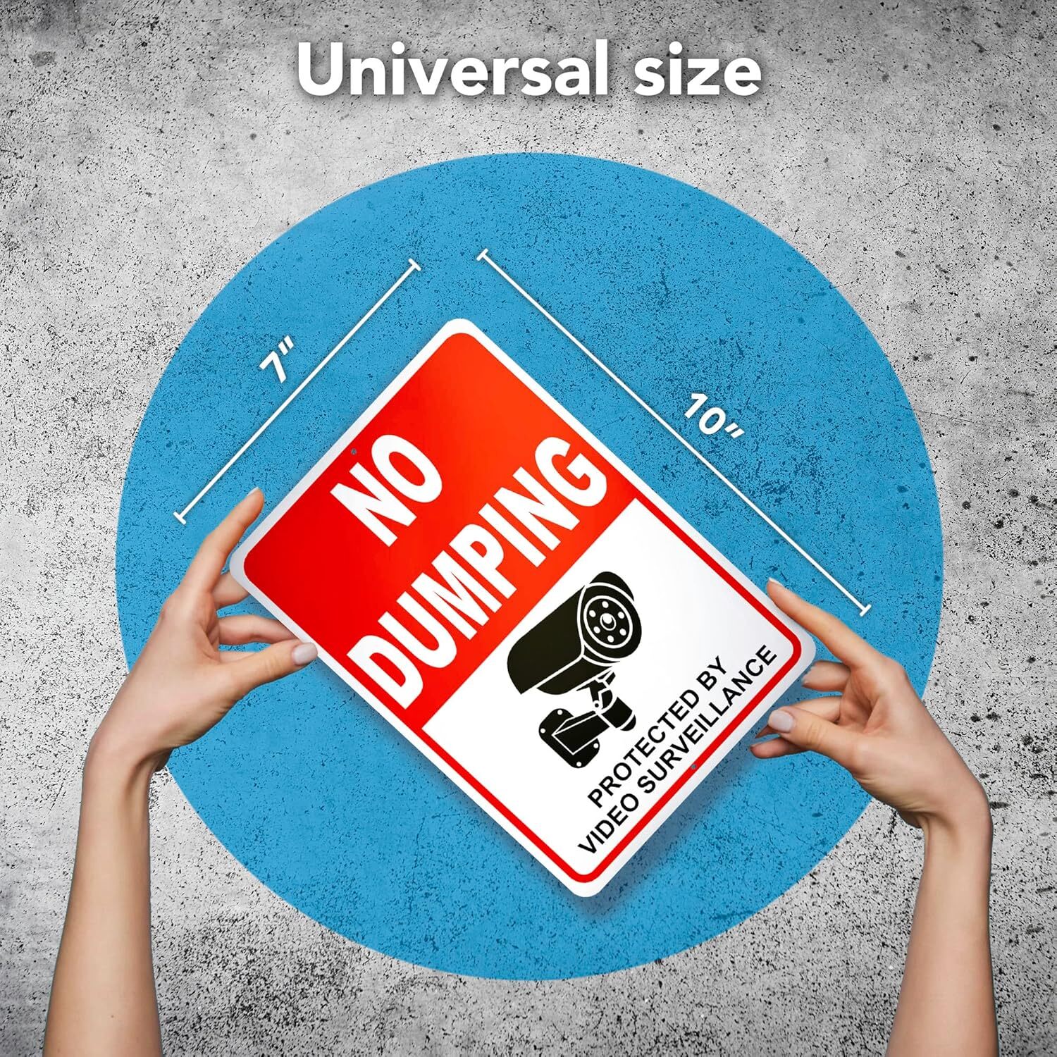 2 PC No Dumping Signs – 10 x 7 Aluminum No Garbage Sign – Video Surveillance …
