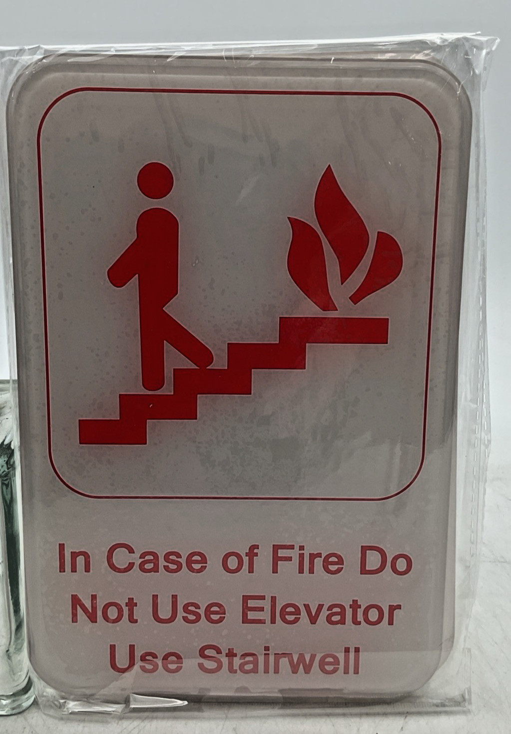 In Case Of Fire Use Stairwells 9″x6″ Plastic Surface Mount Sign 2 Pack