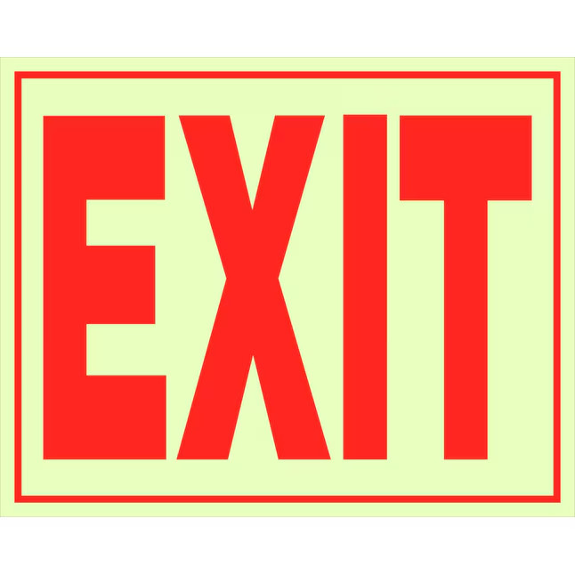 Hillman Exit – Glow in the Dark 8-in x 11-in Vinyl Exit Sign